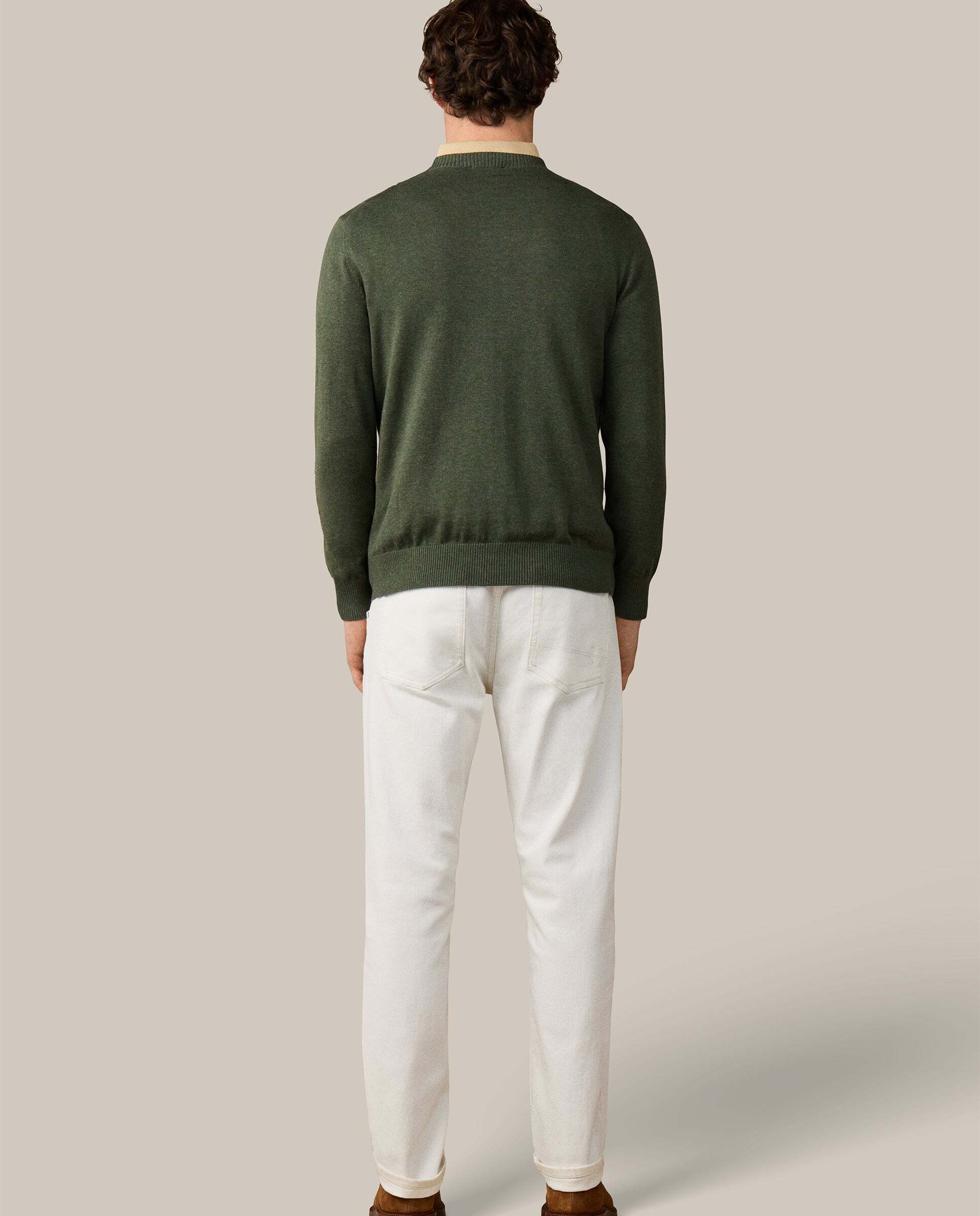 Jersey de hombre con cuello redondo algodón - Hackett - Verde Verde-3