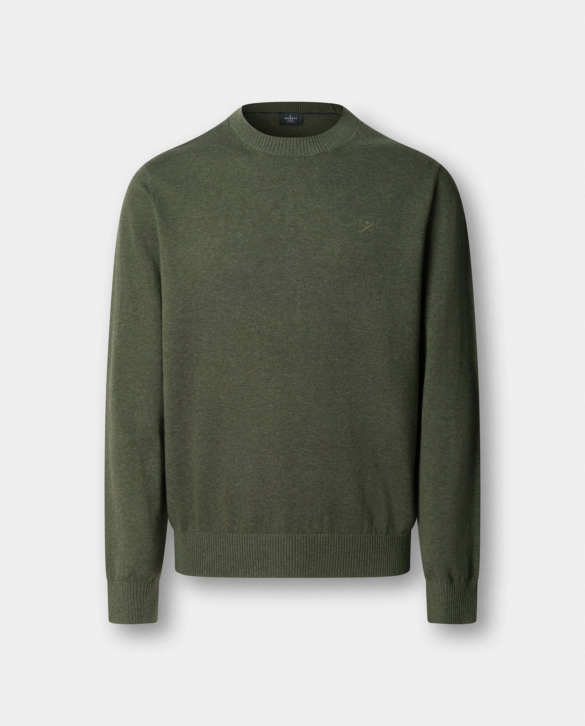 Jersey de hombre con cuello redondo algodón - Hackett - Verde Verde-9