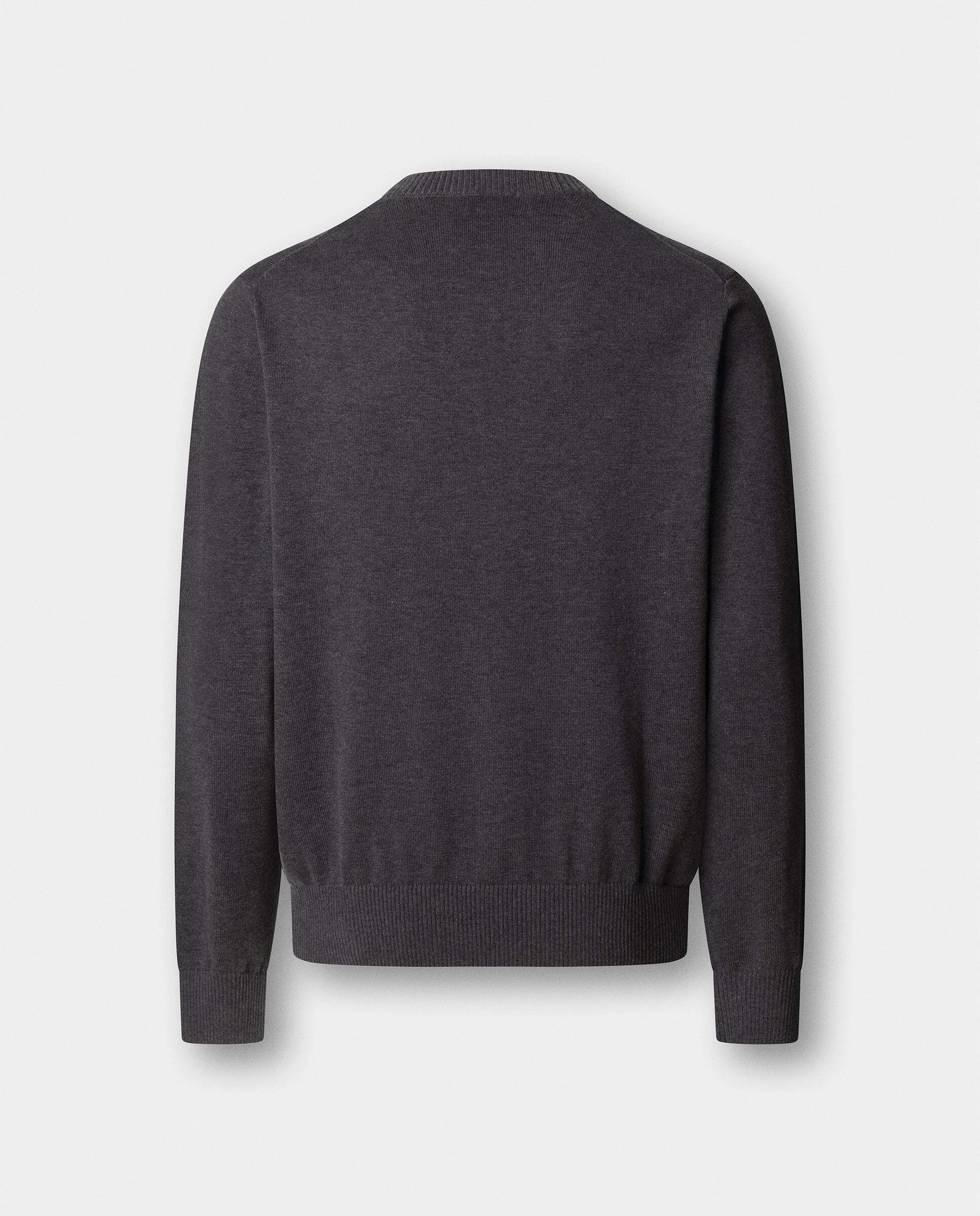 Jersey de hombre con cuello redondo algodón - Hackett - Gris oscuro Gris oscuro-8