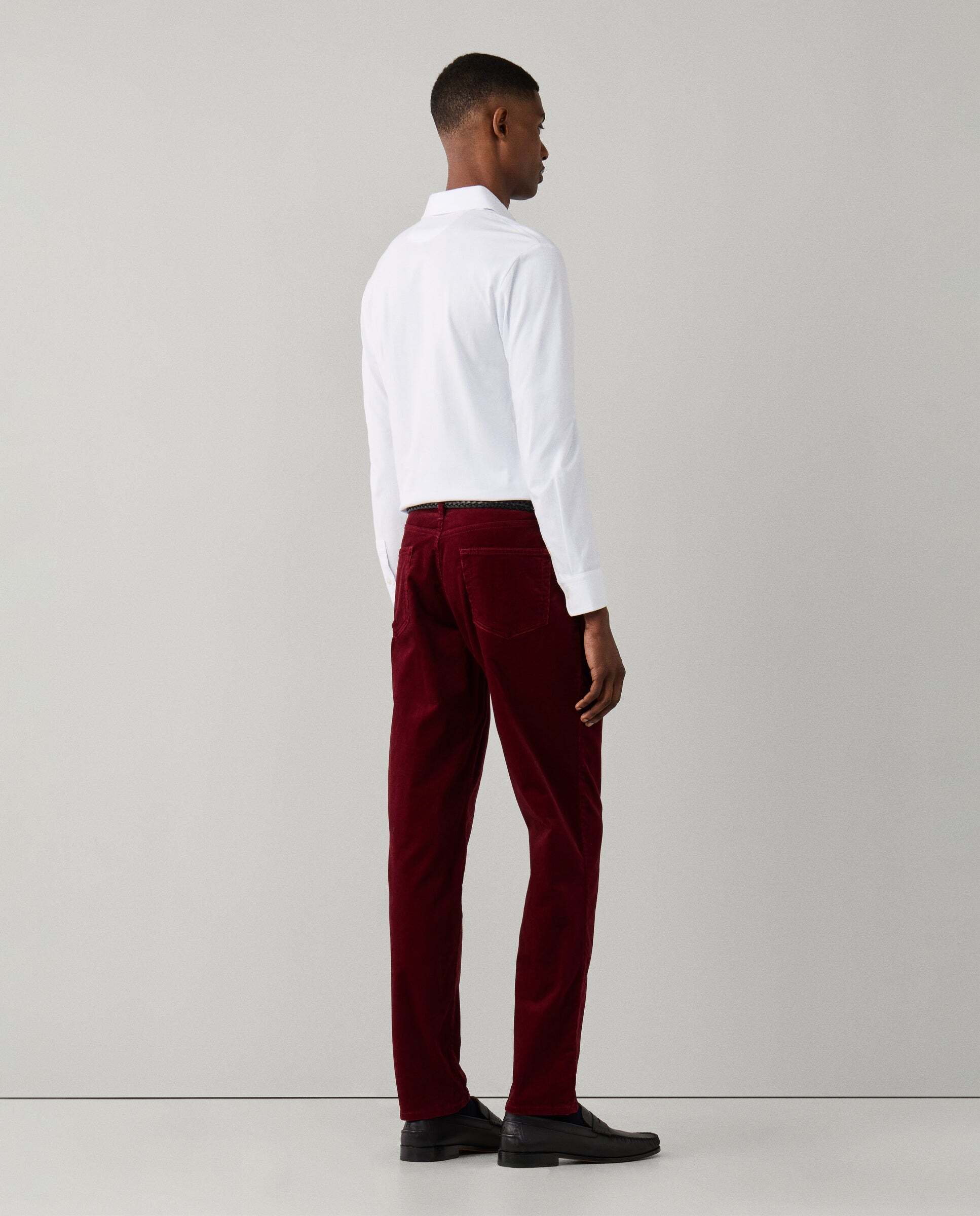 Pantalón de hombre pana 5 bolsillos fit regular - Hackett - Rojo Rojo-3