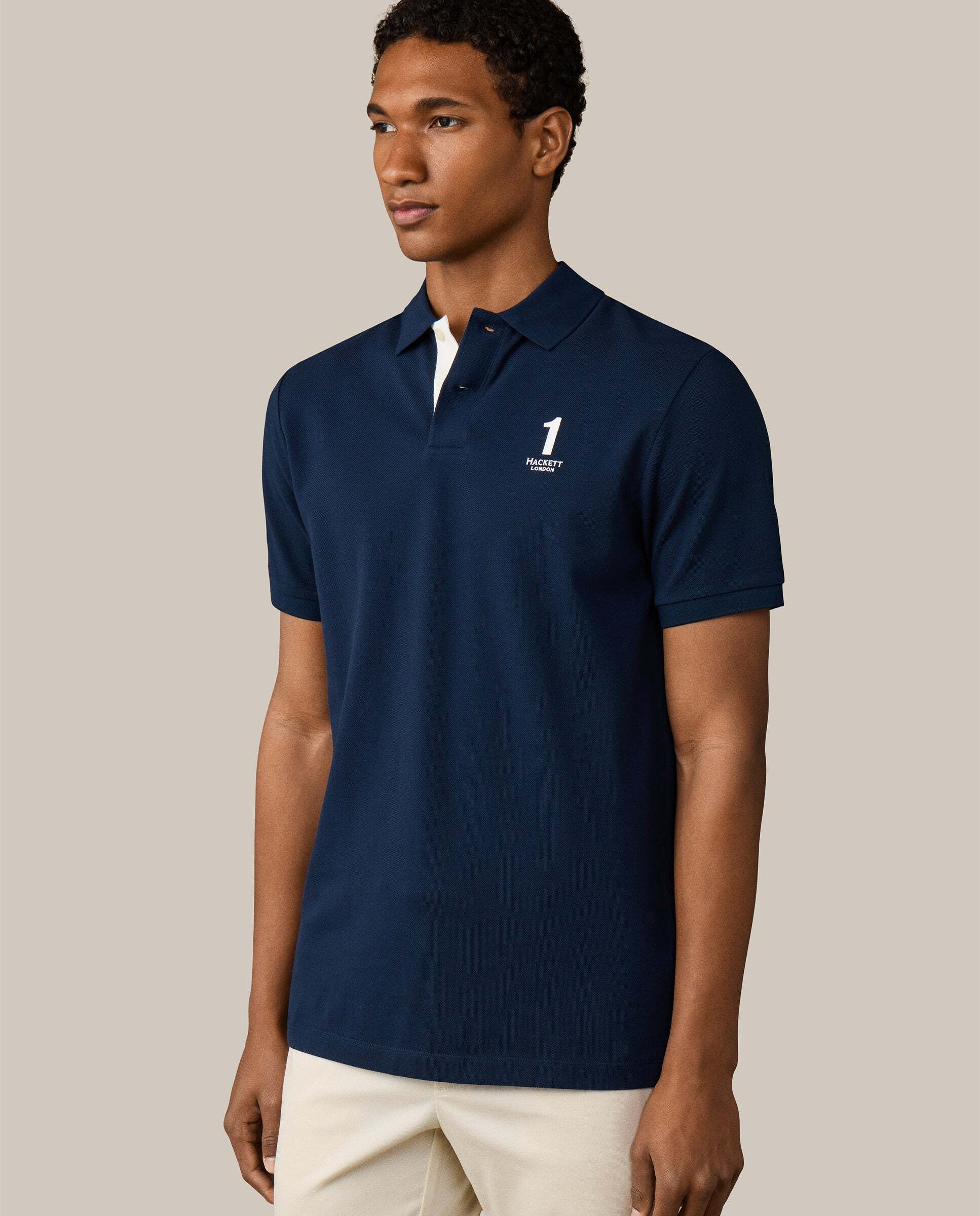 Polo de hombre de manga corta con número fit clásico - Hackett - Azul Azul-7