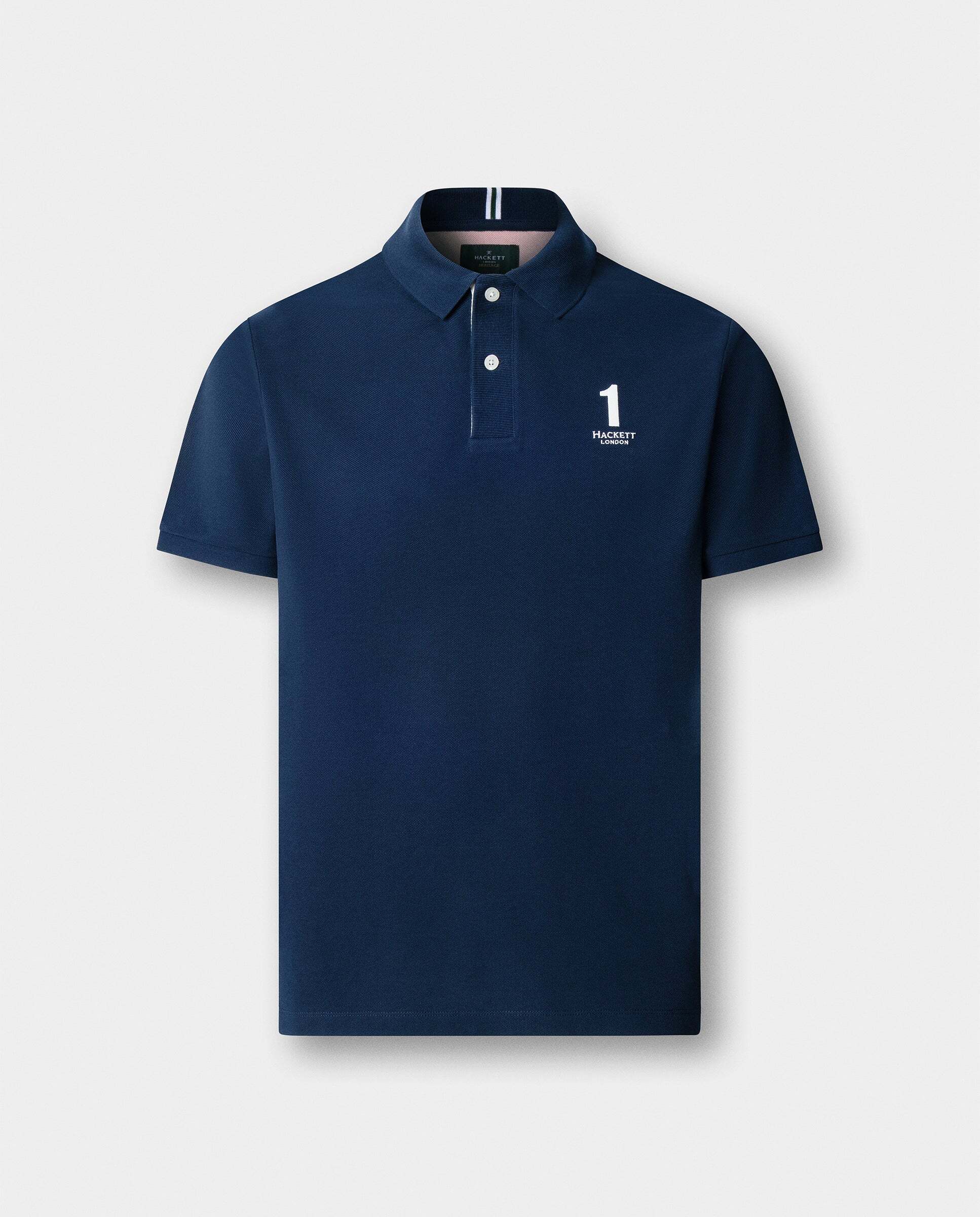 Polo de hombre de manga corta con número fit clásico - Hackett - Azul Azul-10