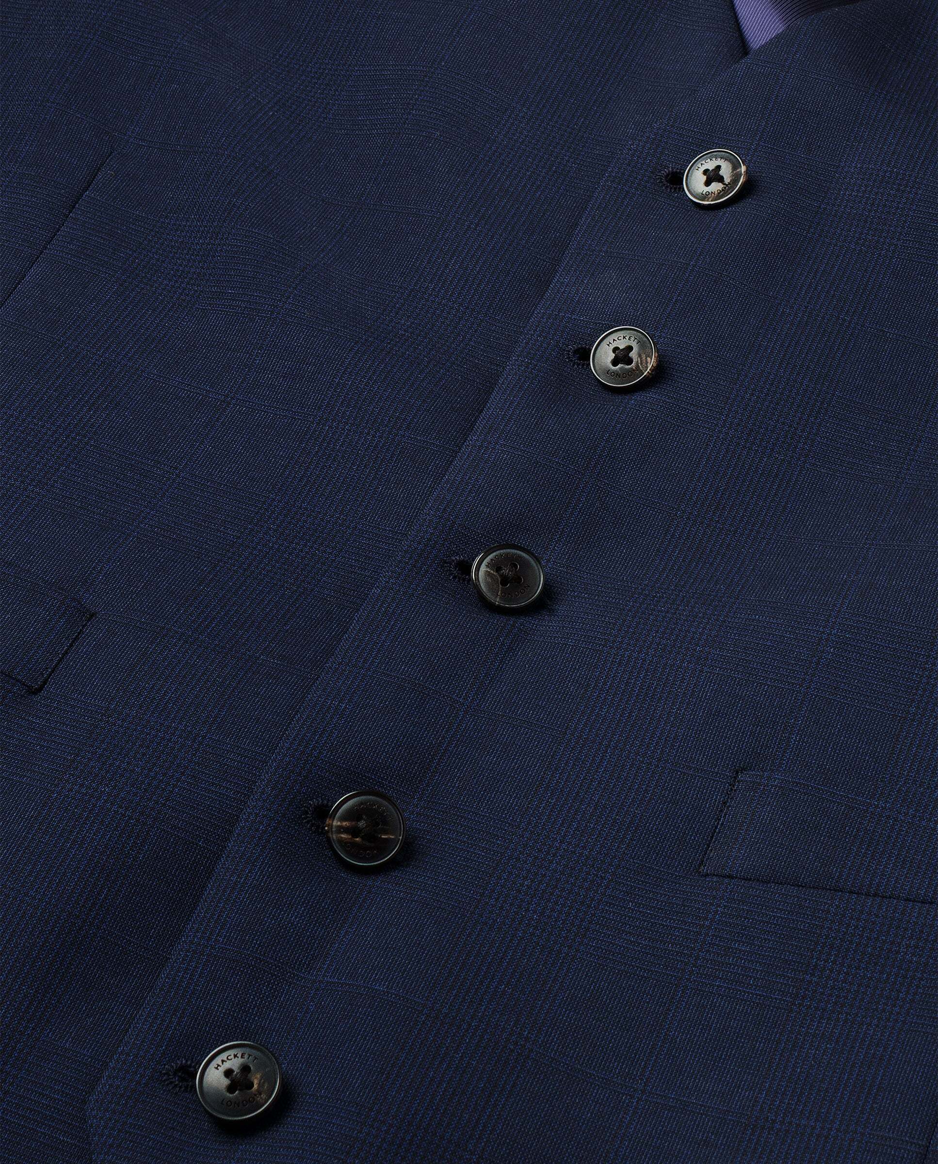Chaleco de lino tropical cuadros glen - Hackett - Azul Azul-5