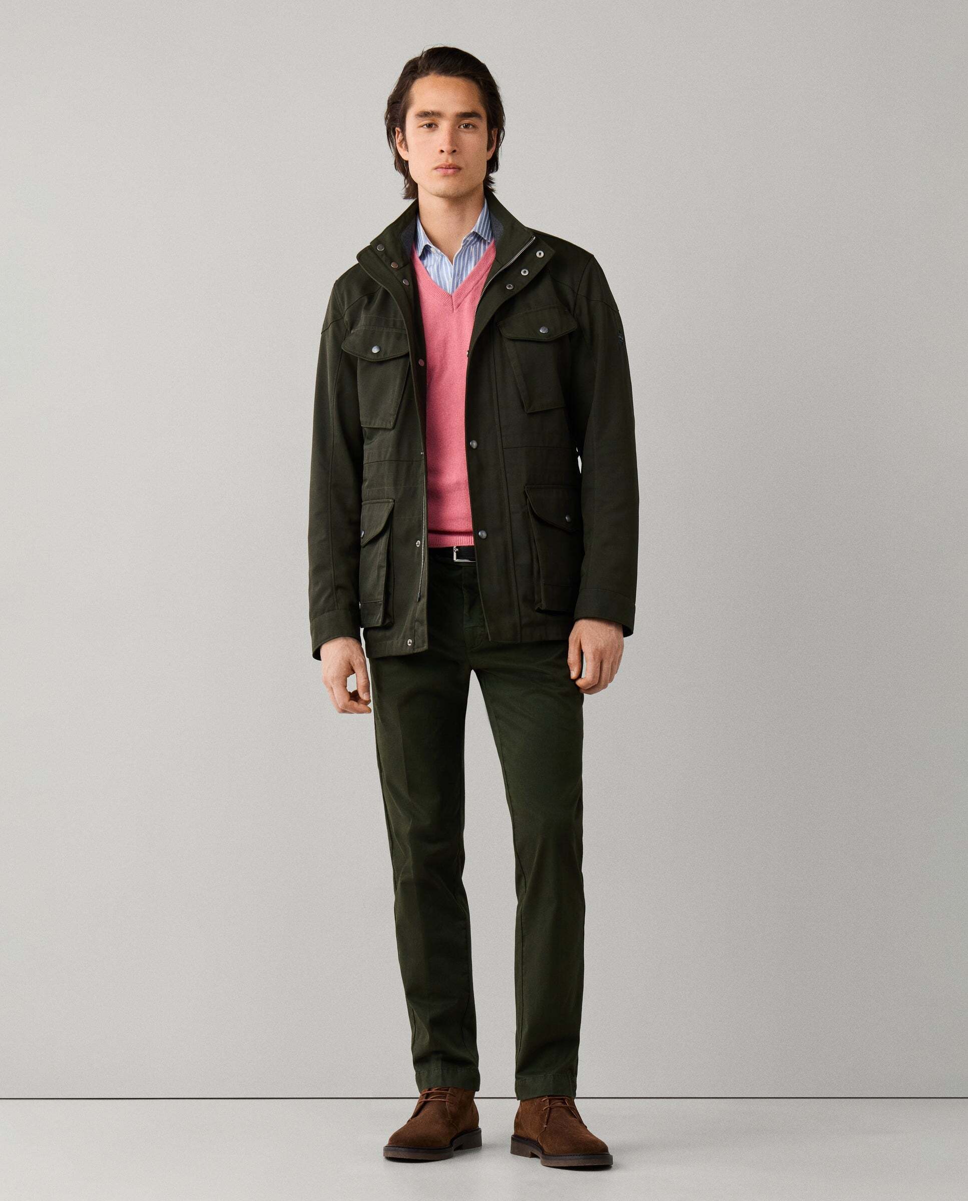 Chaqueta de hombre sahariana velospeed - Hackett - Verde militar Verde militar-2