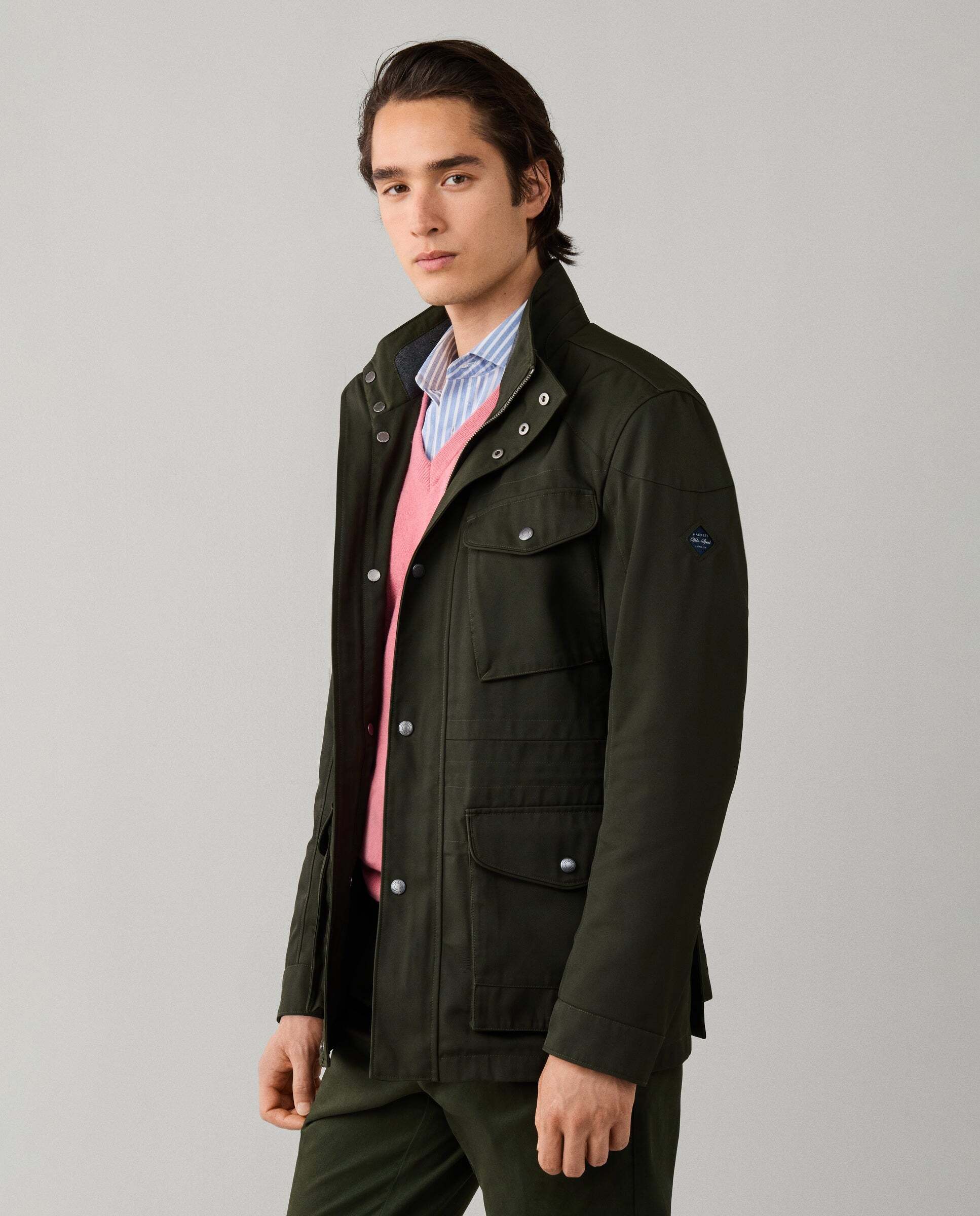 Chaqueta de hombre sahariana velospeed - Hackett - Verde militar Verde militar-6