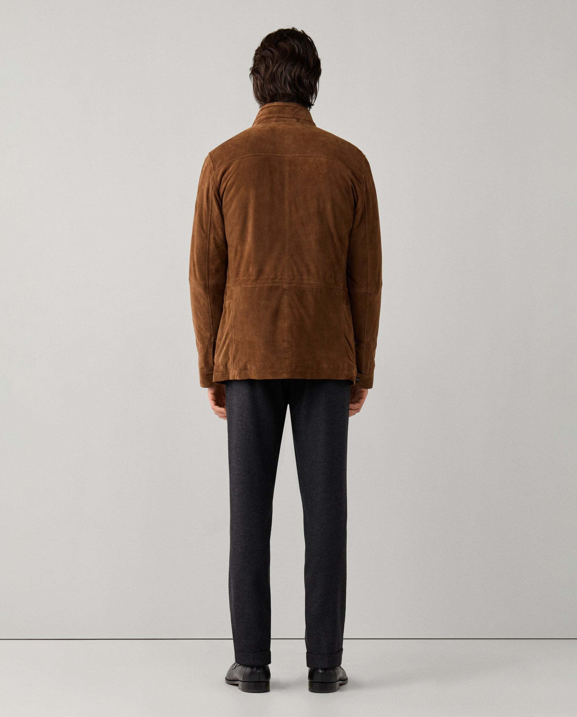 Chaqueta de hombre de ante cuatro bolsillos - Hackett - Marrón Marrón-3