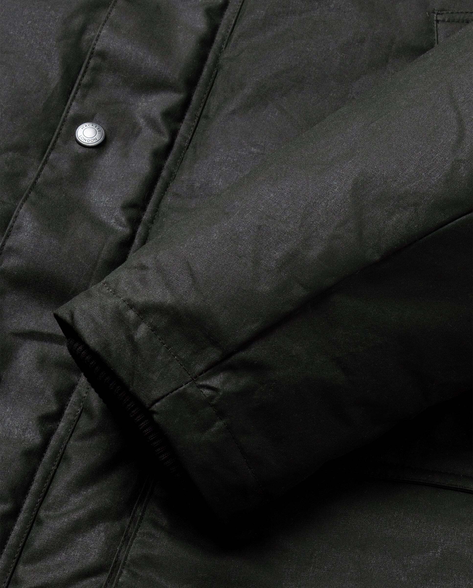 Chaqueta de hombre sahariana de algodón encerado - Hackett - Verde militar Verde militar-9