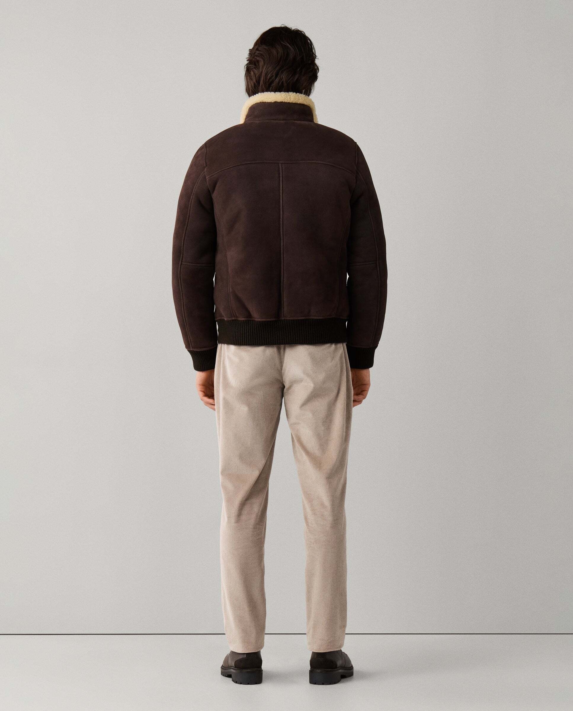 Imagen 3 de Chaqueta de hombre bomber de piel de oveja - Hackett - Marrón Marrón