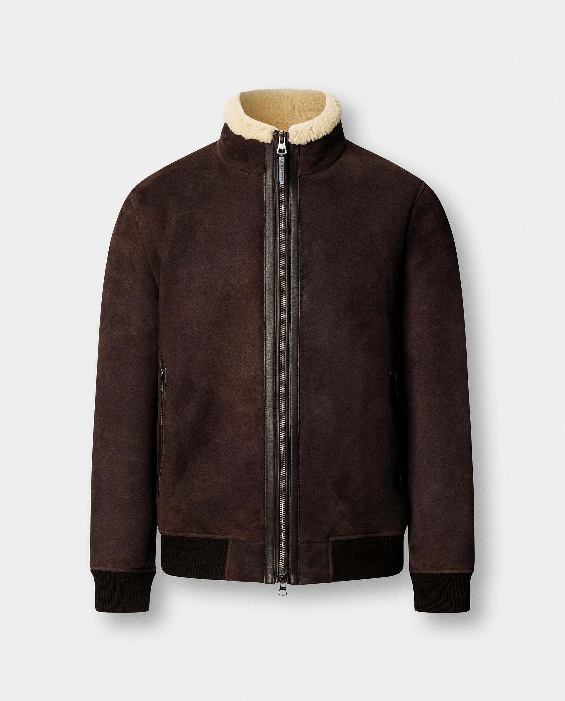 Imagen 7 de Chaqueta de hombre bomber de piel de oveja - Hackett - Marrón Marrón