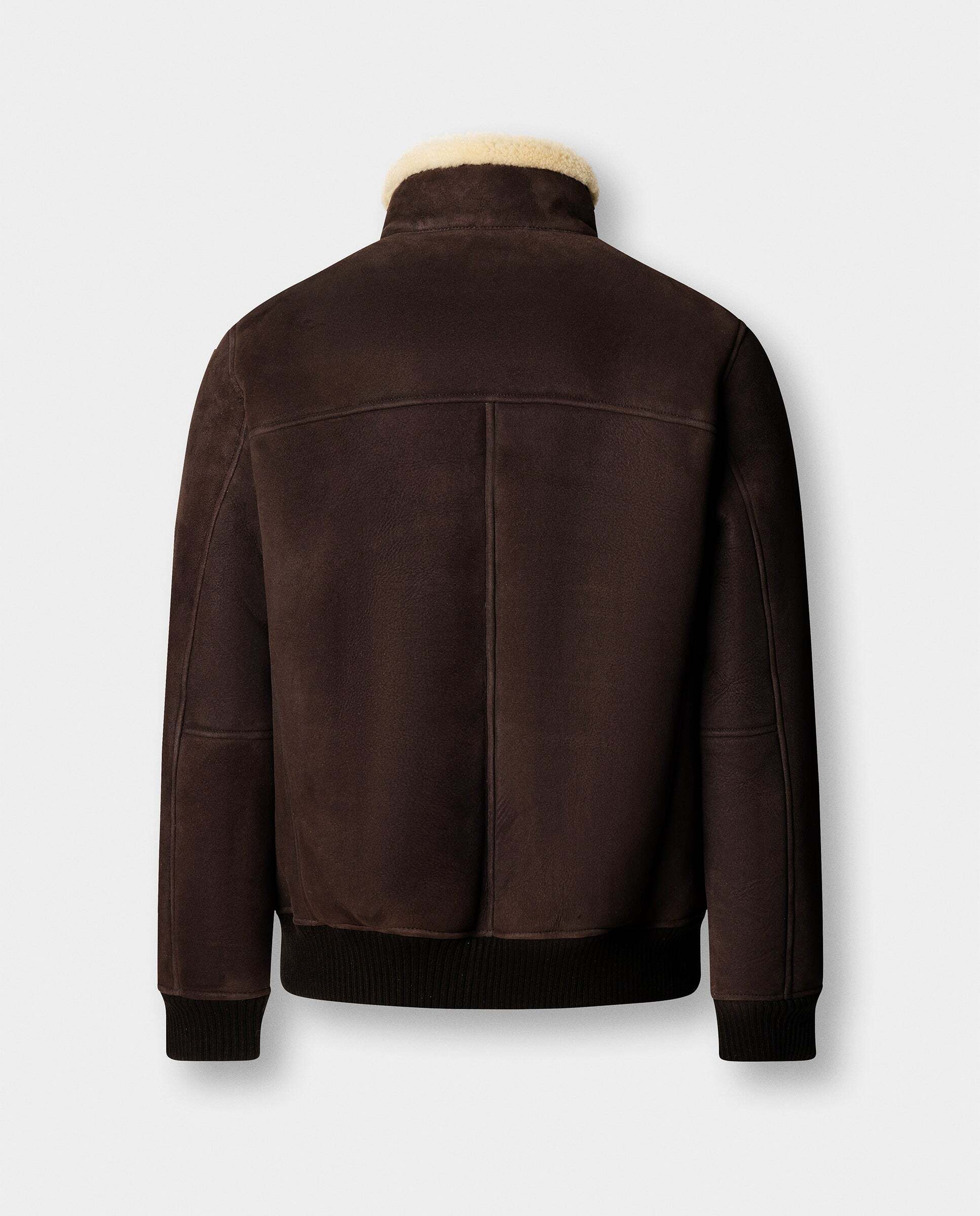 Imagen 8 de Chaqueta de hombre bomber de piel de oveja - Hackett - Marrón Marrón