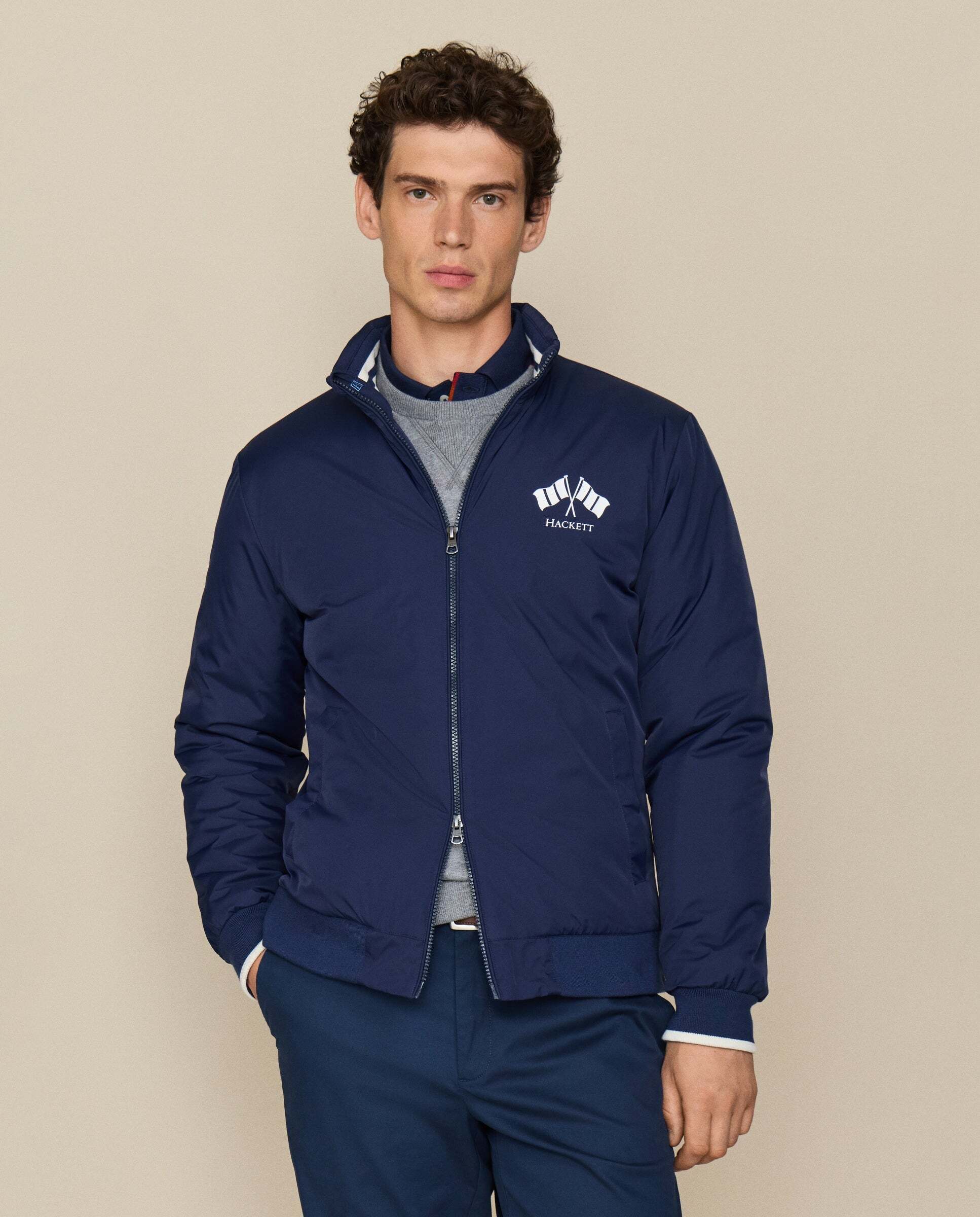 Chubasquero de hombre cortavientos lrc - Hackett - Azul Azul-1