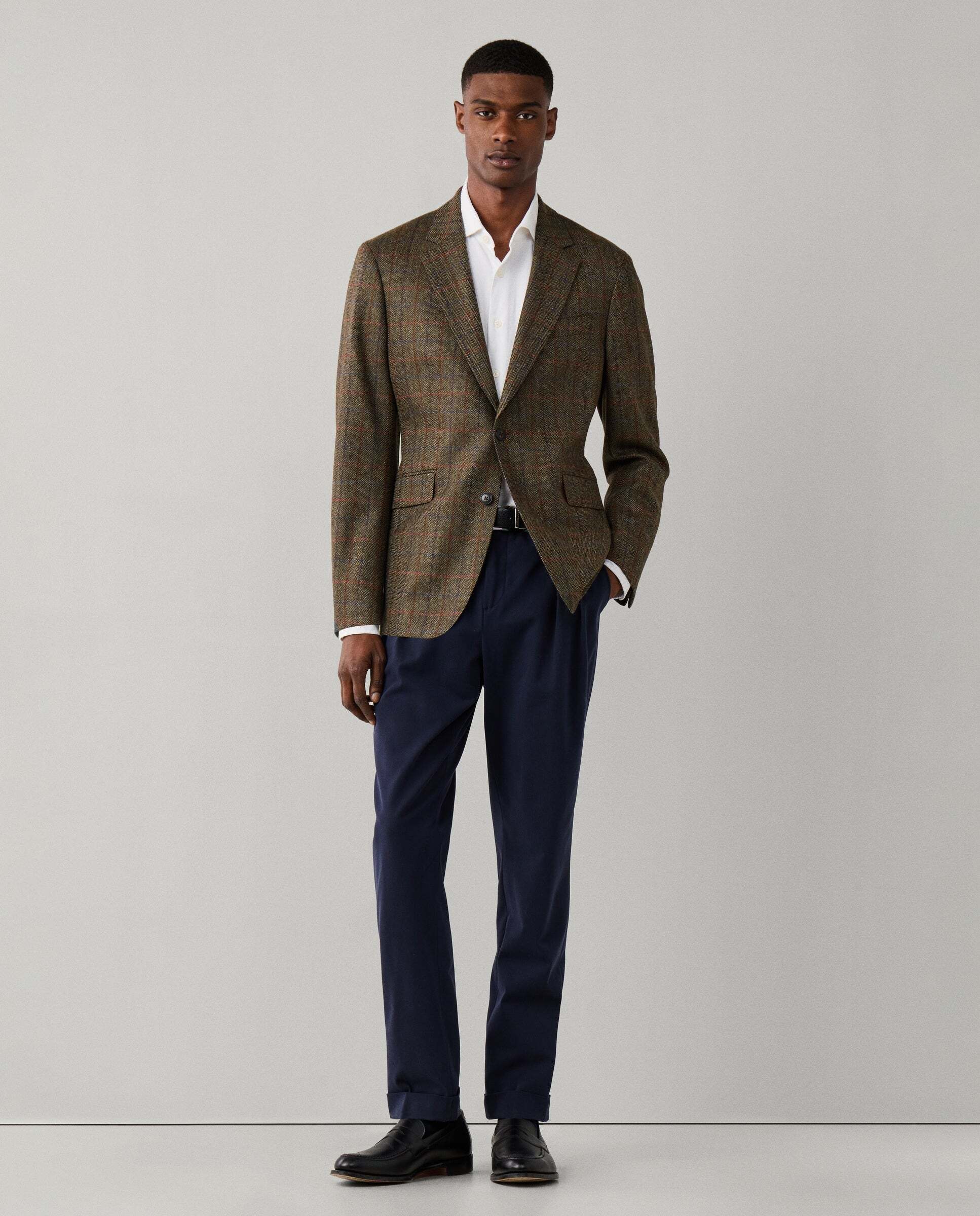 Americana de lana-cashmere de cuadros - Hackett - tejido italiano - Verde Verde-2