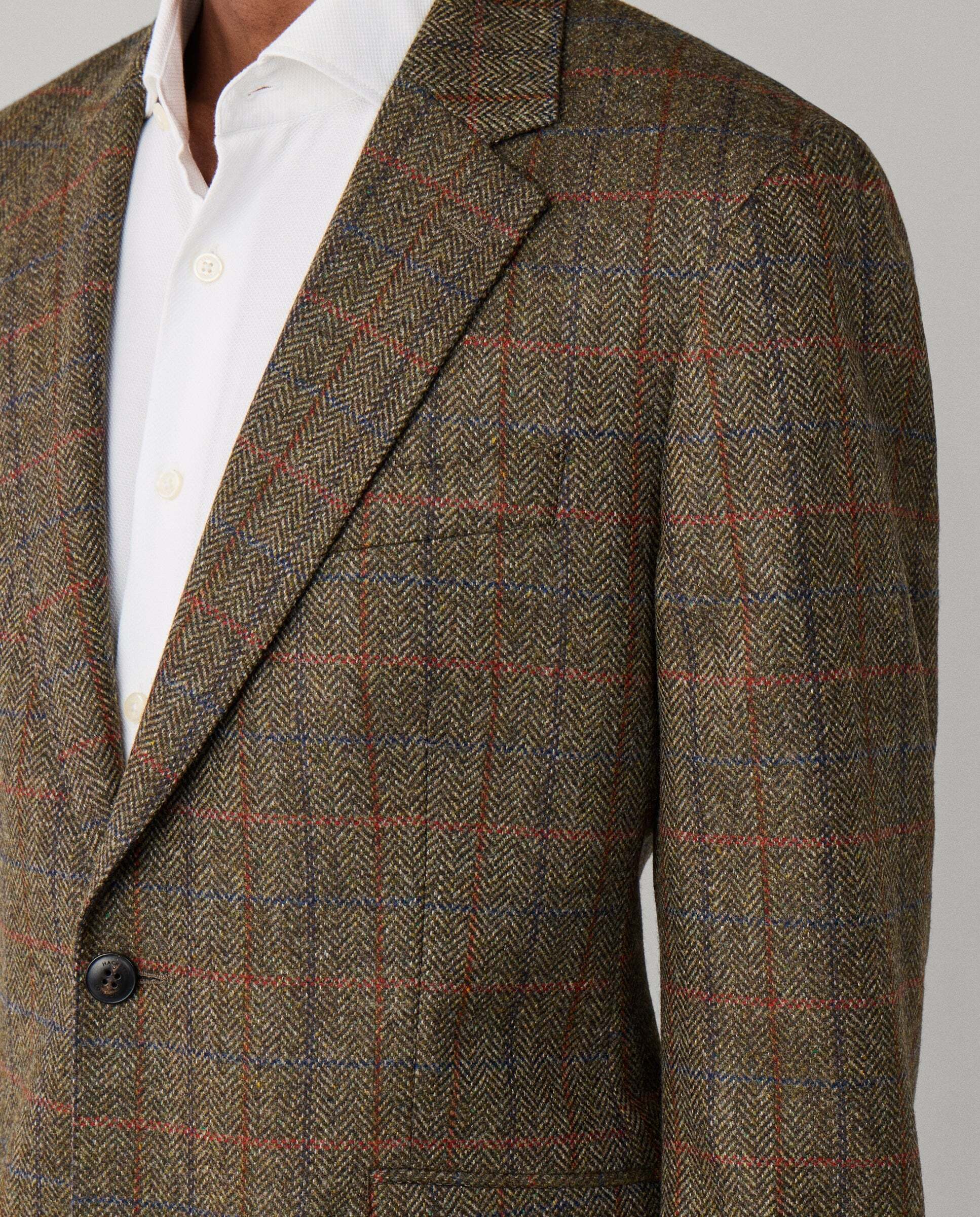 Americana de lana-cashmere de cuadros - Hackett - tejido italiano - Verde Verde-4