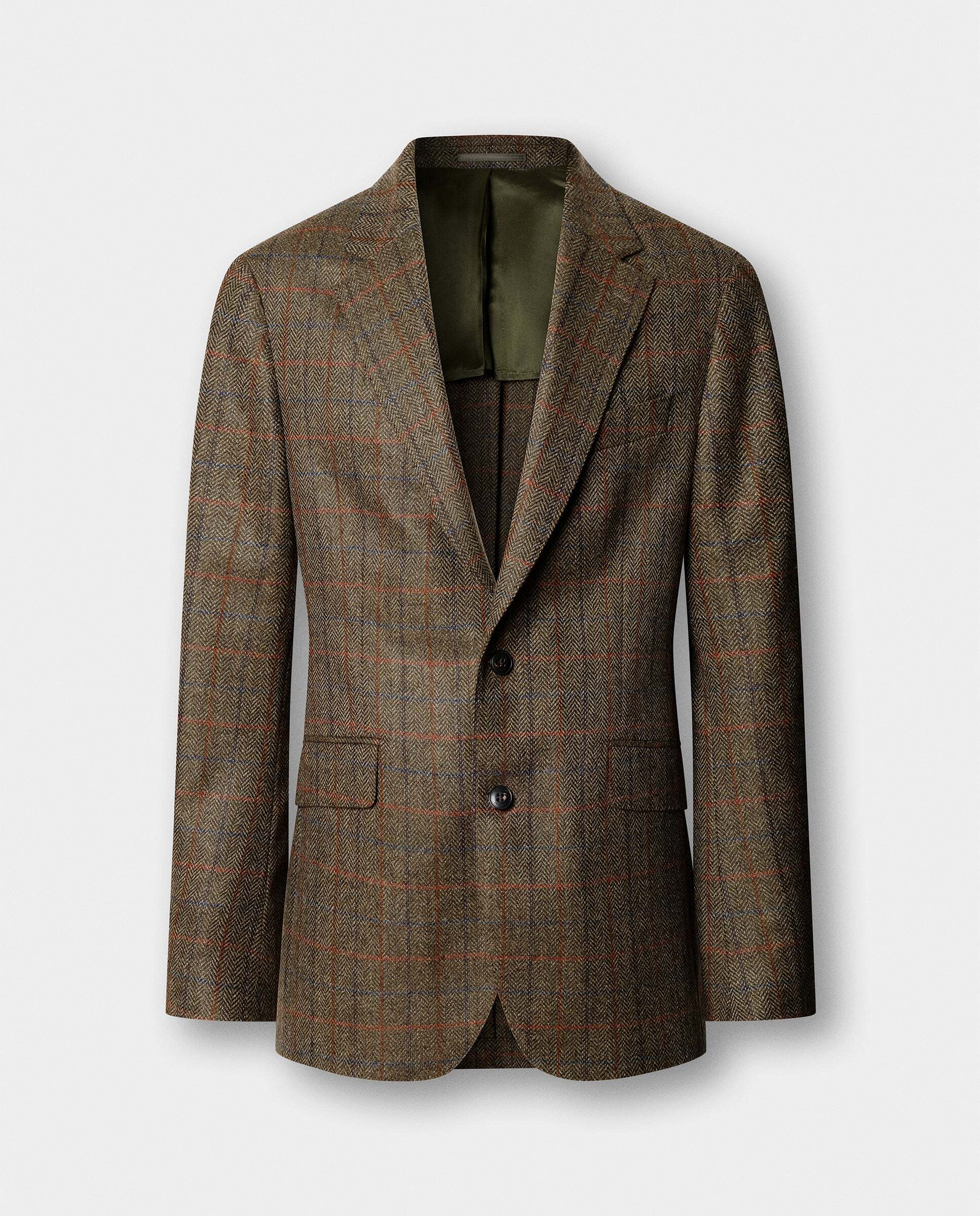 Americana de lana-cashmere de cuadros - Hackett - tejido italiano - Verde Verde-6