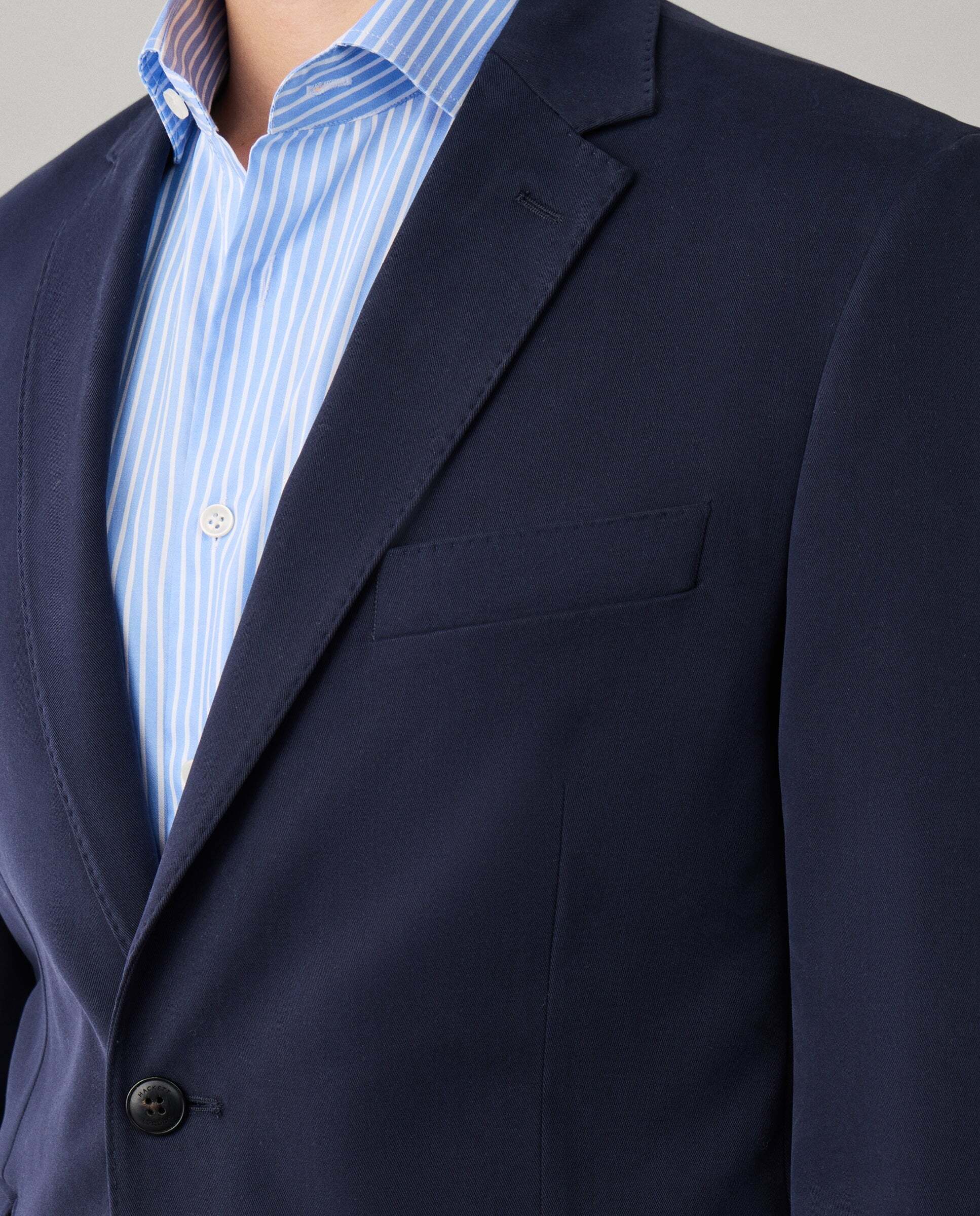 Americana de hombre mezcla de algodón elástico - Hackett - Azul Azul-4
