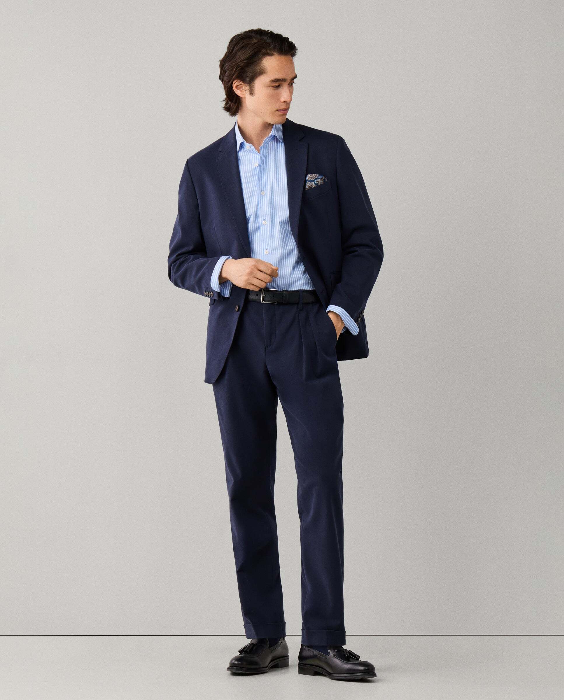 Americana de hombre mezcla de algodón elástico - Hackett - Azul Azul-8