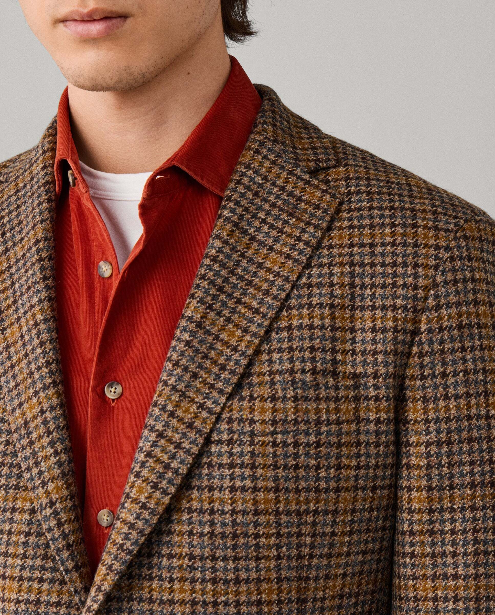 Americana de lana-cashmere a cuadros - Hackett - tejido italiano - Natural Natural-4