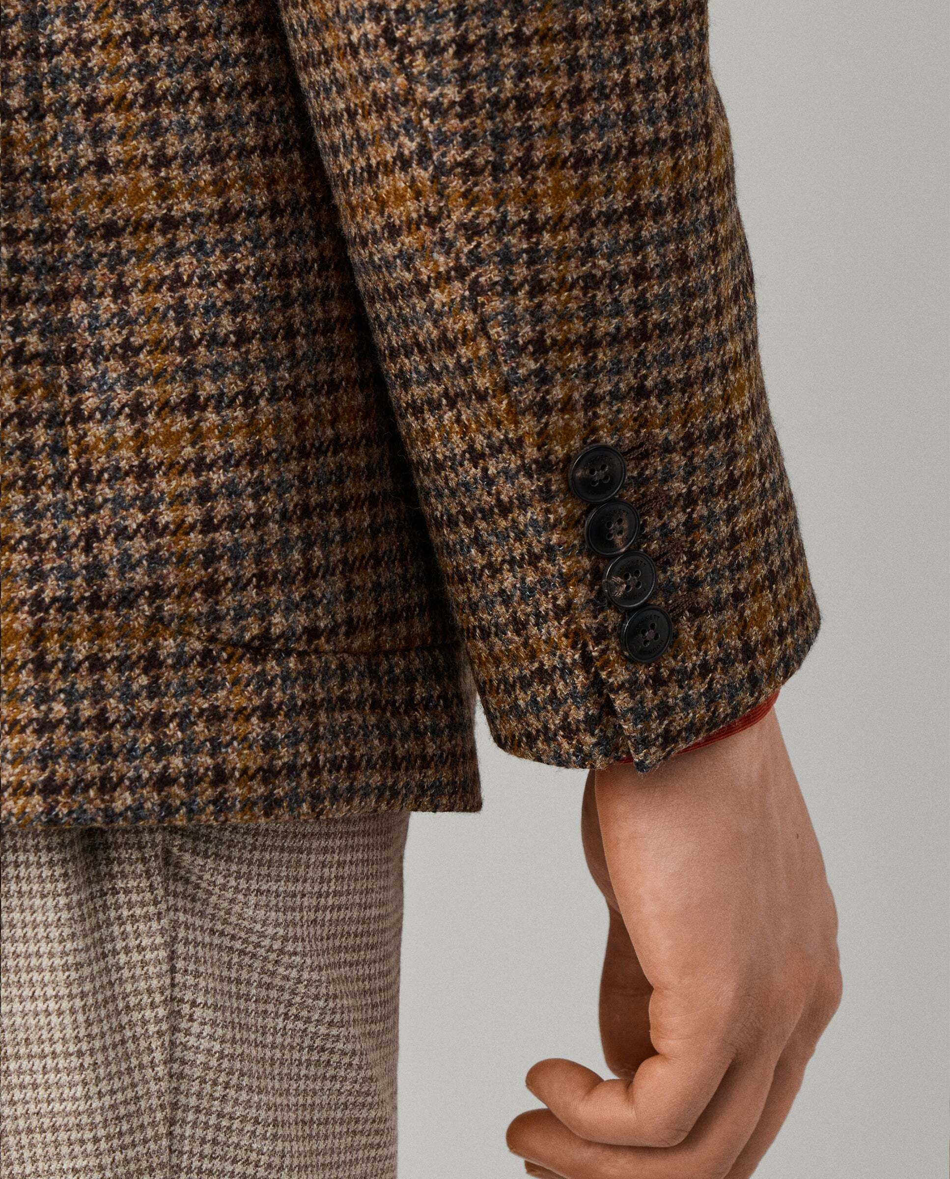 Americana de lana-cashmere a cuadros - Hackett - tejido italiano - Natural Natural-5