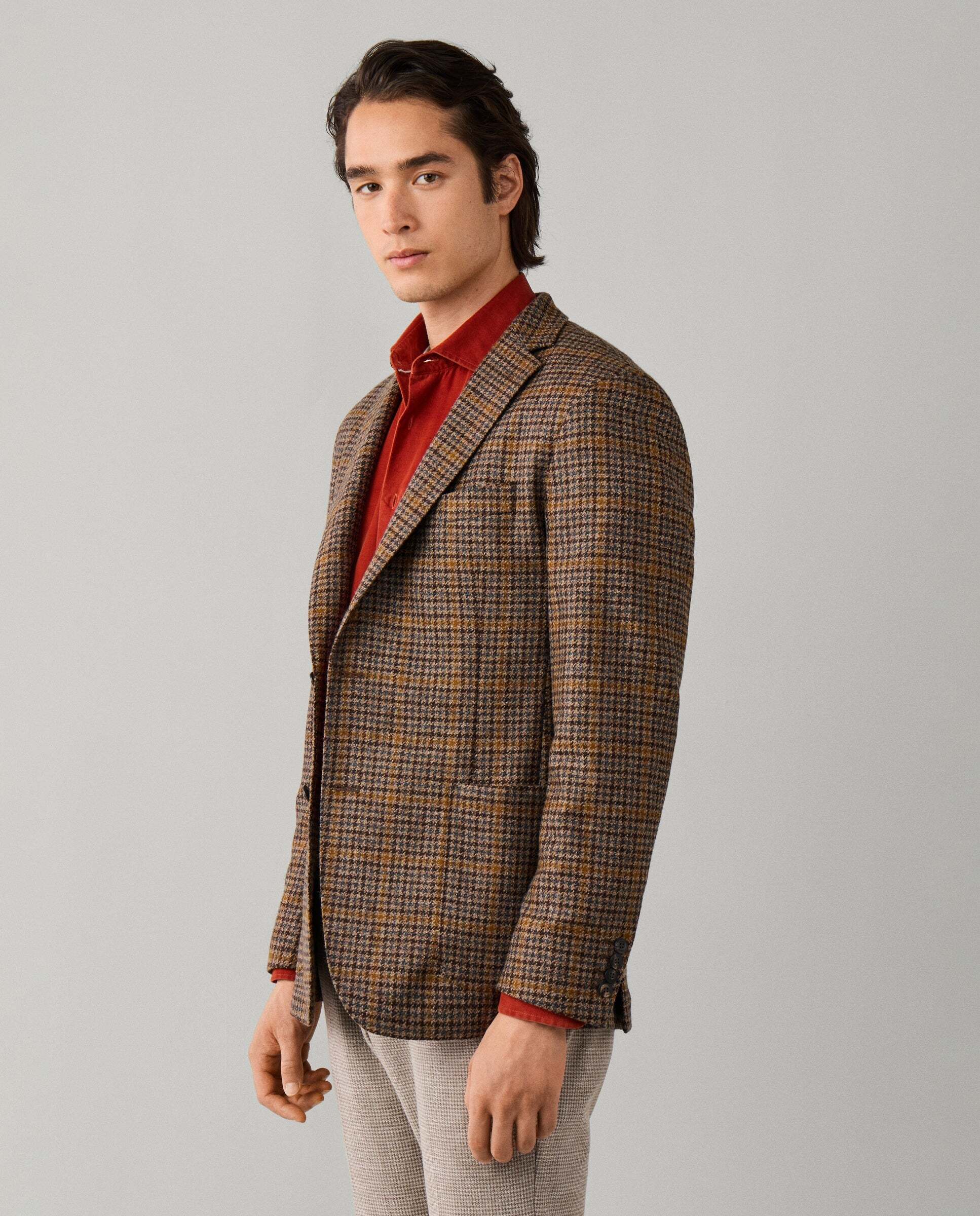 Americana de lana-cashmere a cuadros - Hackett - tejido italiano - Natural Natural-6