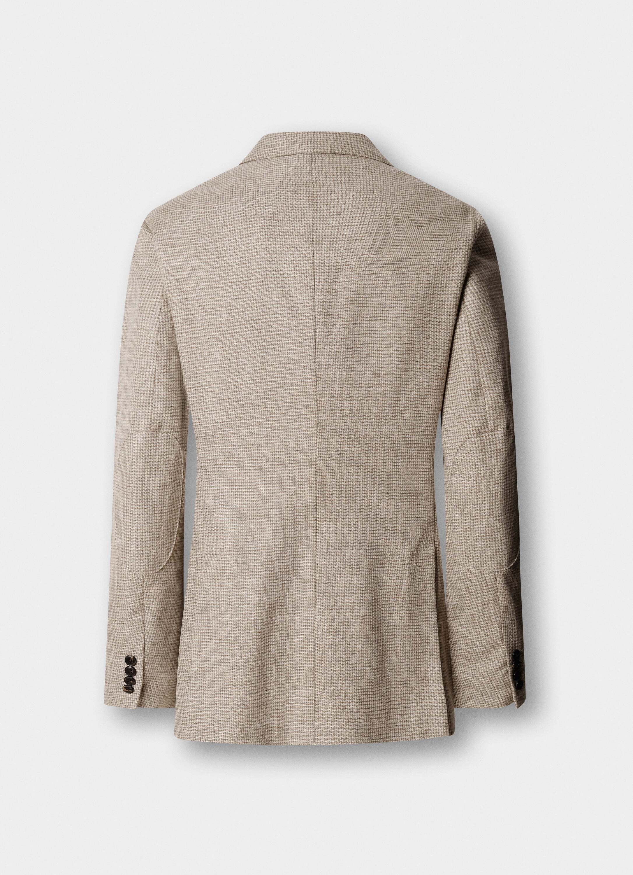 Americana de hombre de mezcla de algodón melange pata de gallo - Hackett - Natural Natural-7