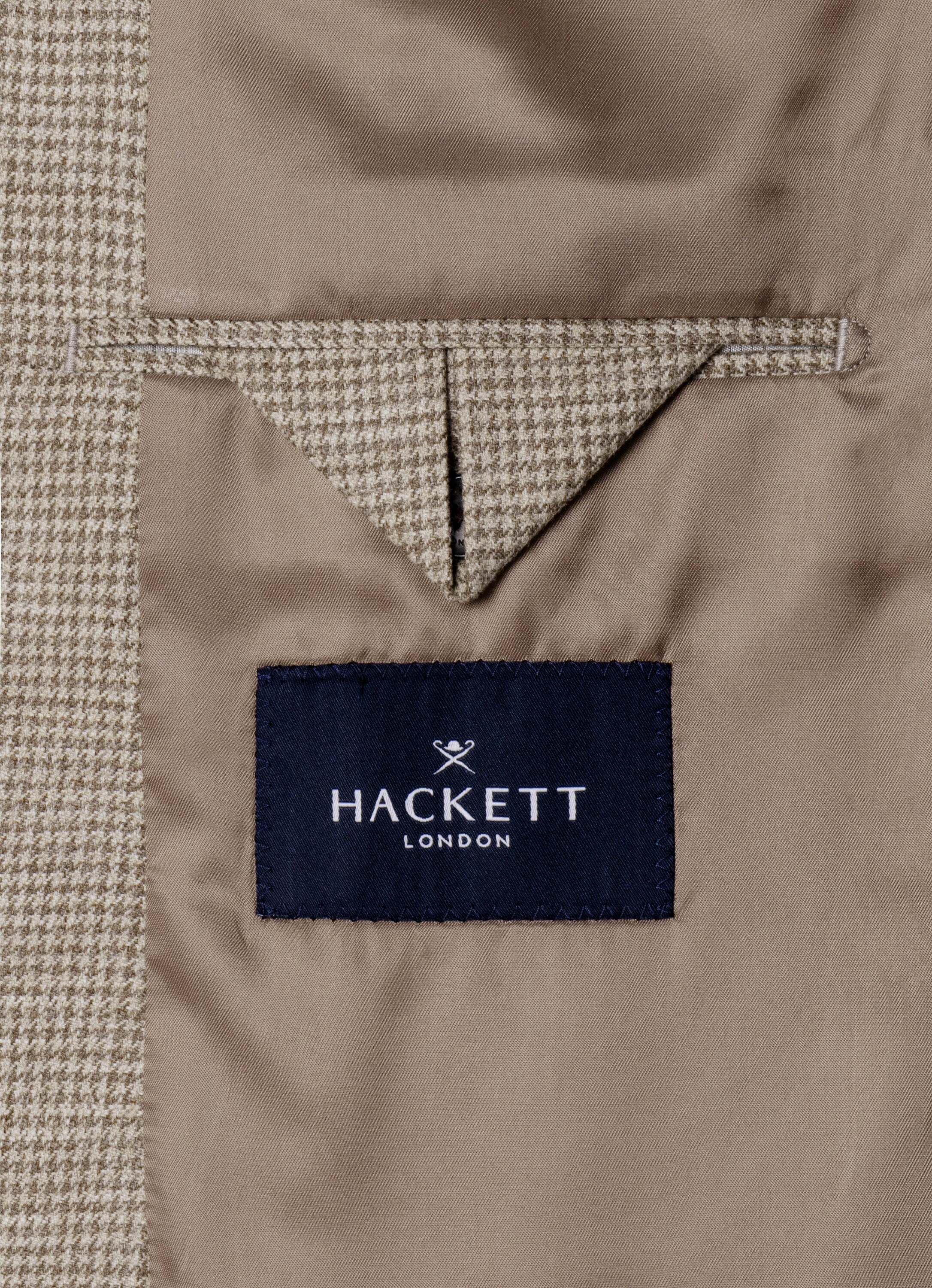 Americana de hombre de mezcla de algodón melange pata de gallo - Hackett - Natural Natural-8