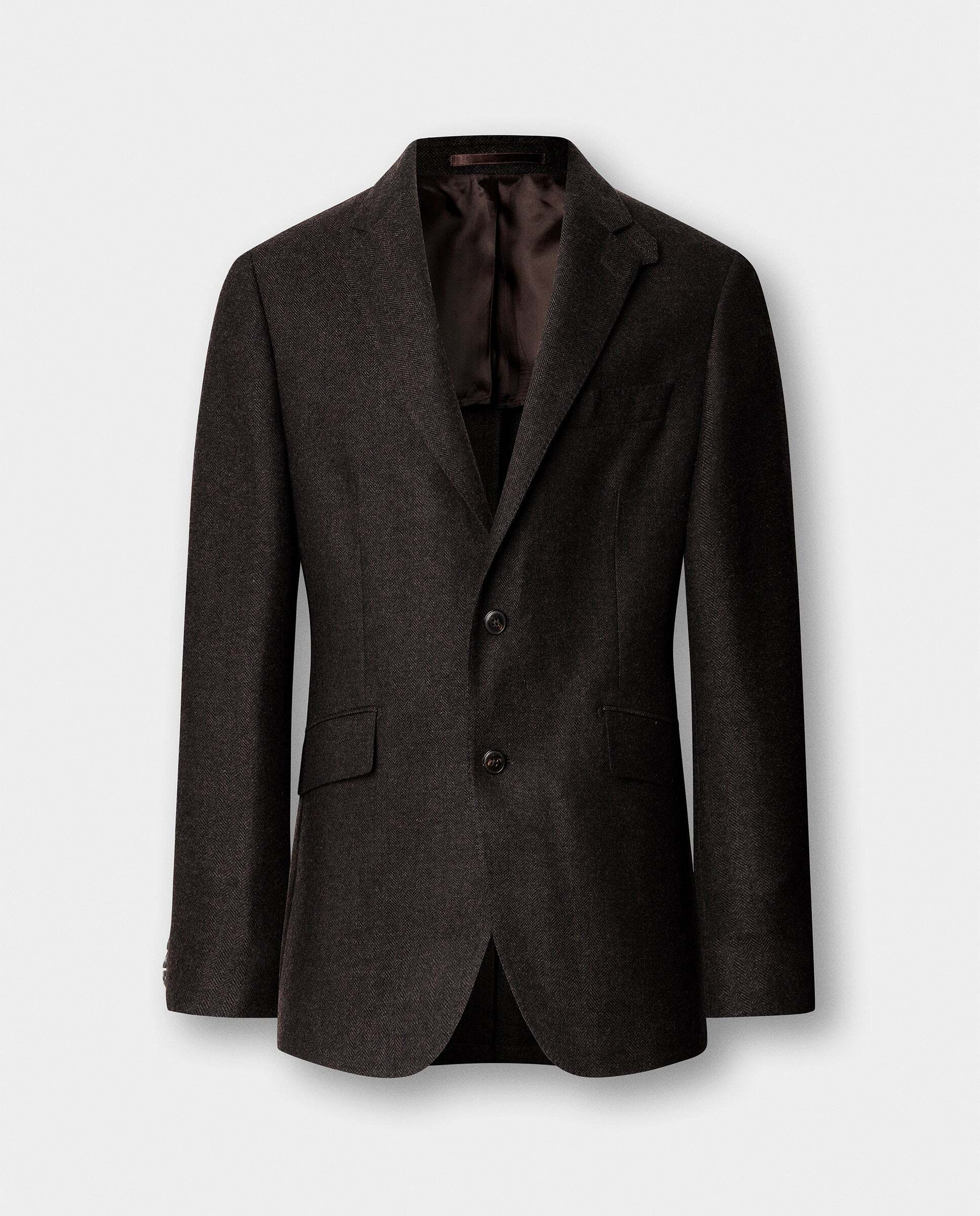 Americana de hombre mezcla de lana en espiga - Hackett - Marrón Marrón-9
