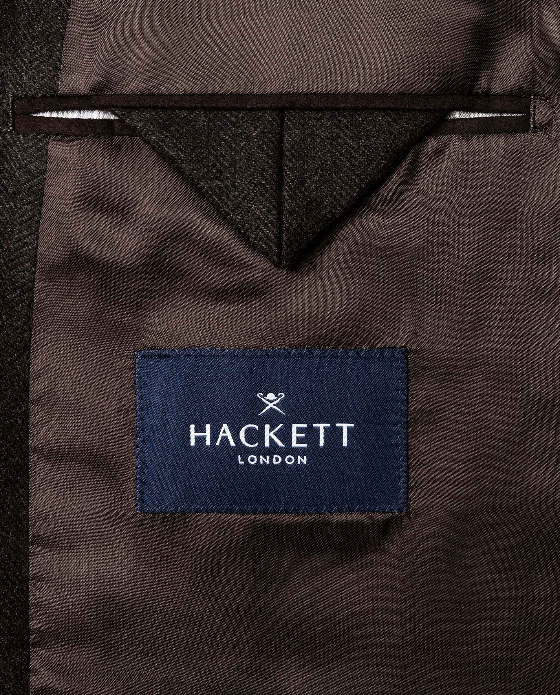 Americana de hombre mezcla de lana en espiga - Hackett - Marrón Marrón-11