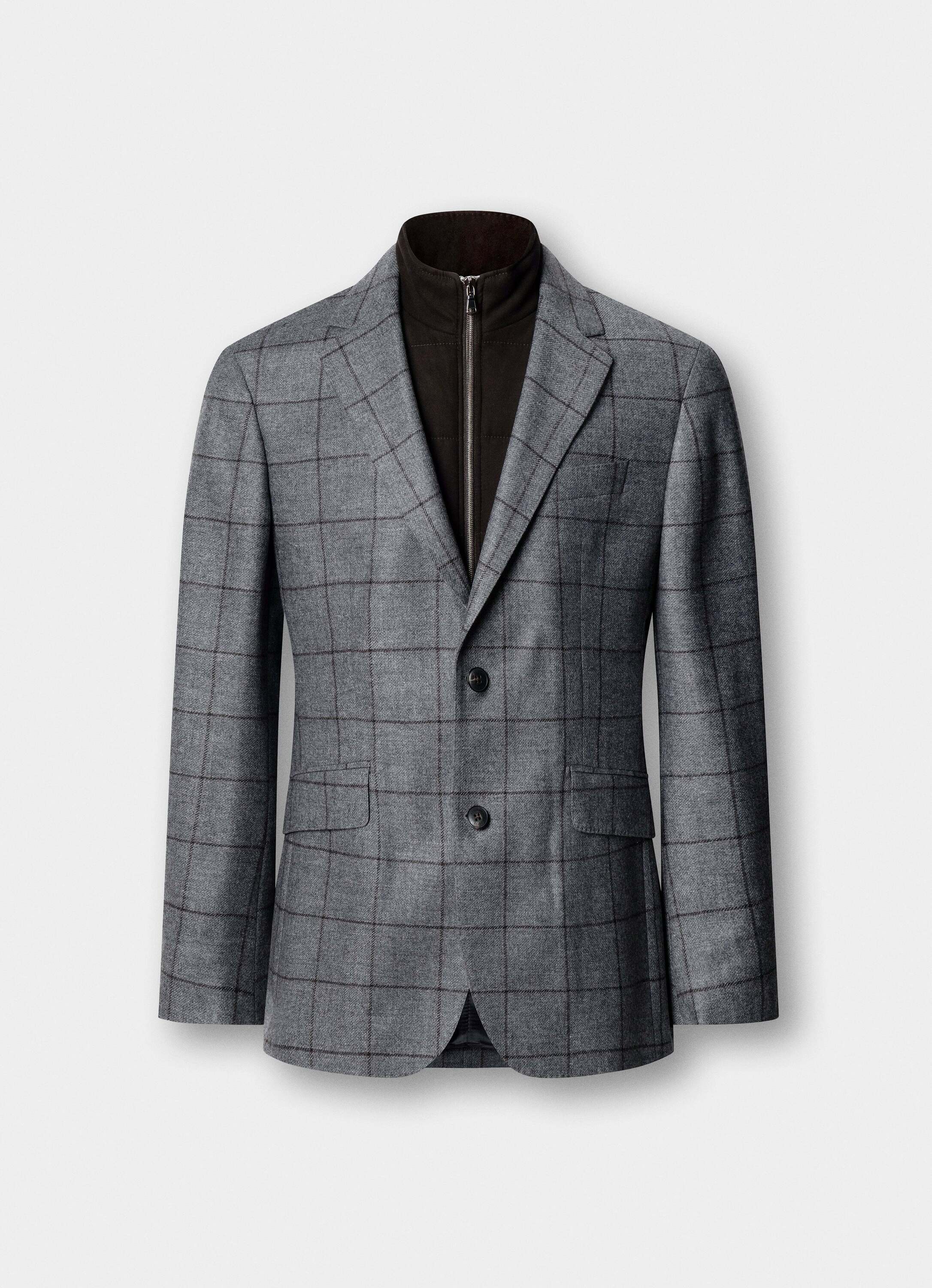 Americana de hombre de lana-cashmere con pechera desmontable - Hackett - Gris Gris-6