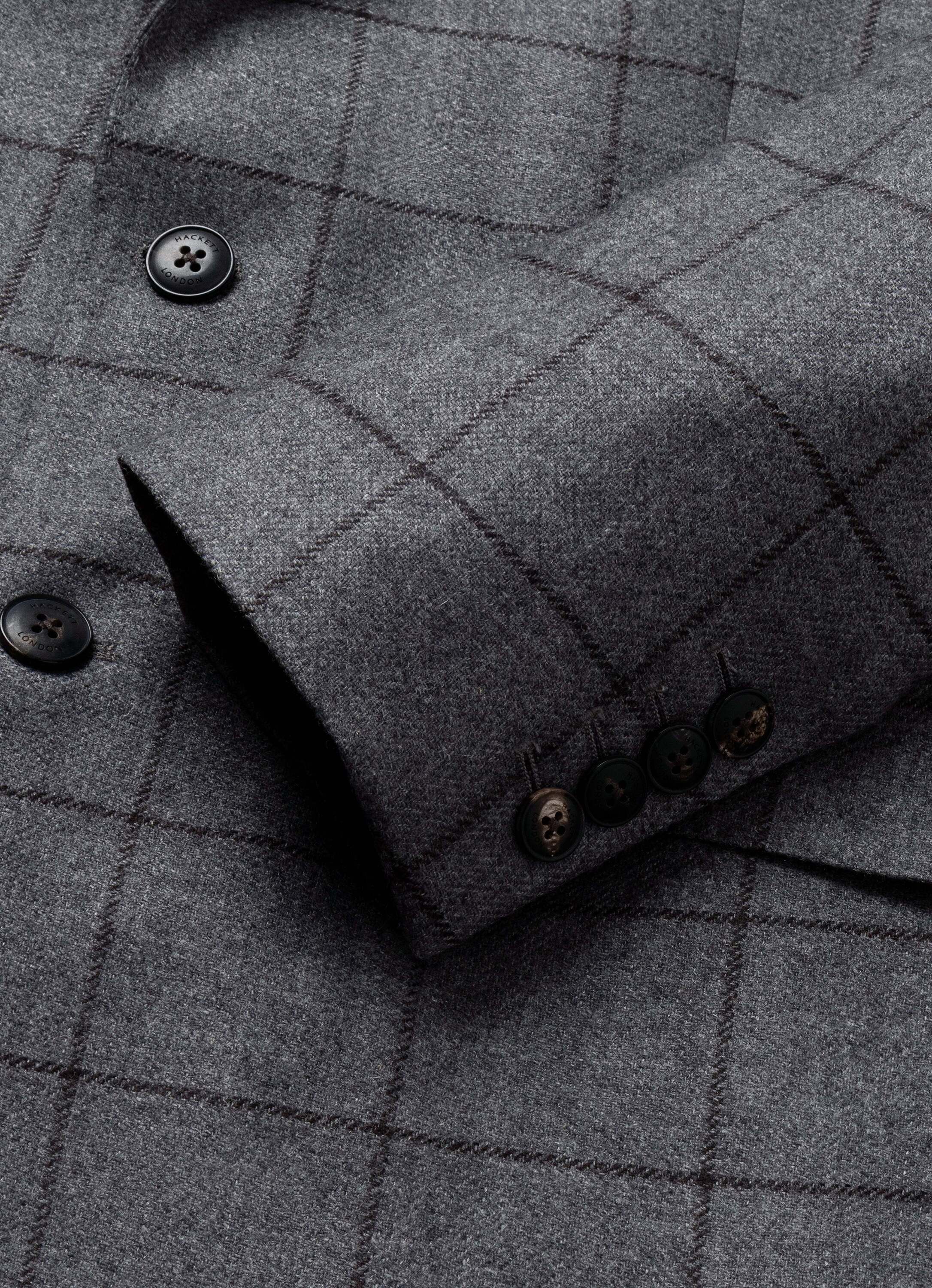 Americana de hombre de lana-cashmere con pechera desmontable - Hackett - Gris Gris-5
