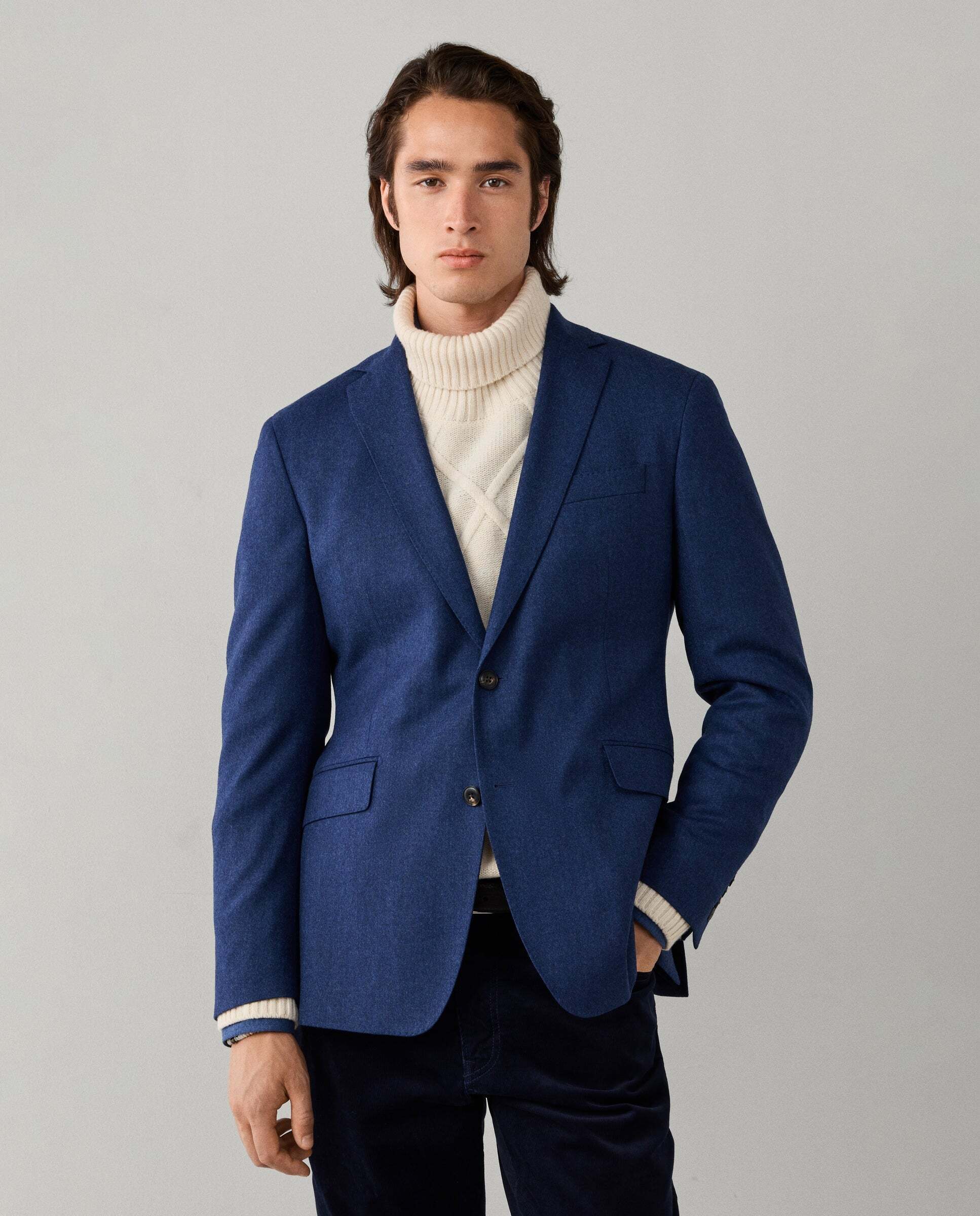 Imagen 0 de Americana de hombre de franela italiana performance Azul