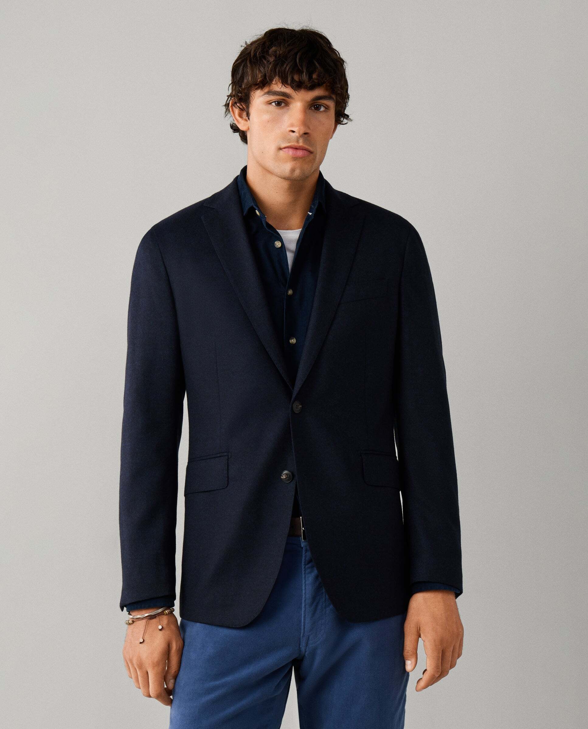 Americana de hombre de franela italiana performance - Hackett - Azul Azul-1