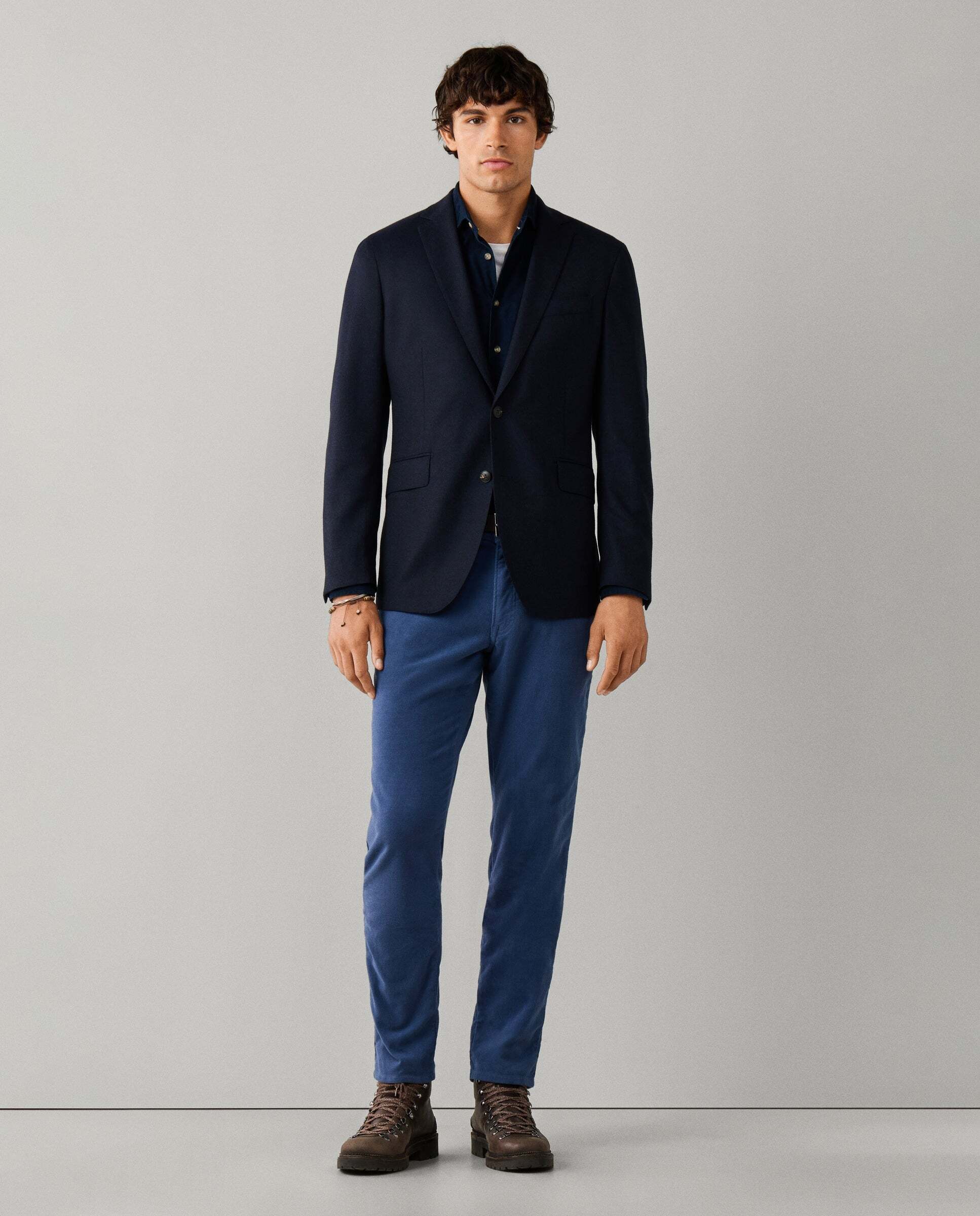Americana de hombre de franela italiana performance - Hackett - Azul Azul-2