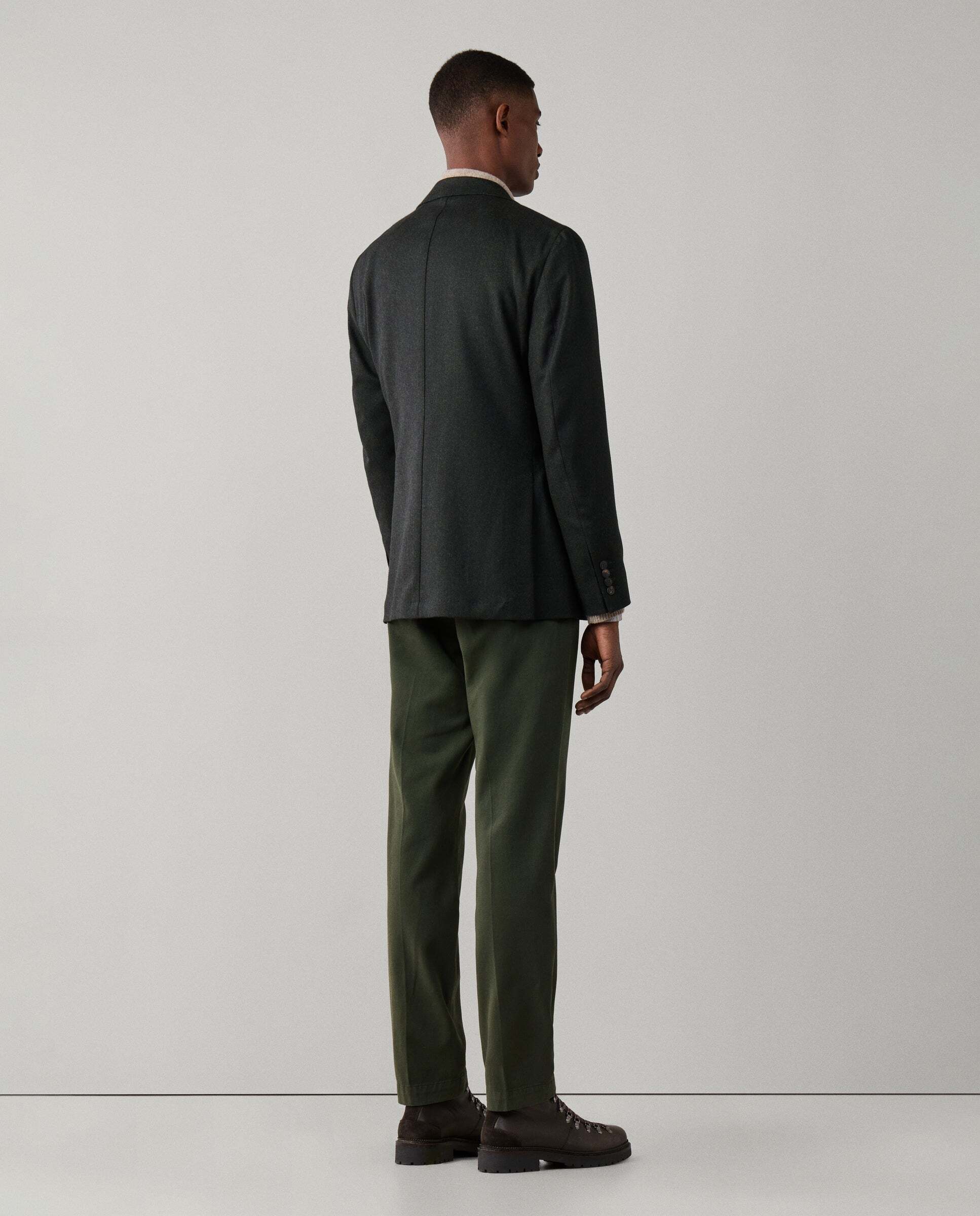 Americana de hombre de franela italiana performance - Hackett - Verde Verde-3
