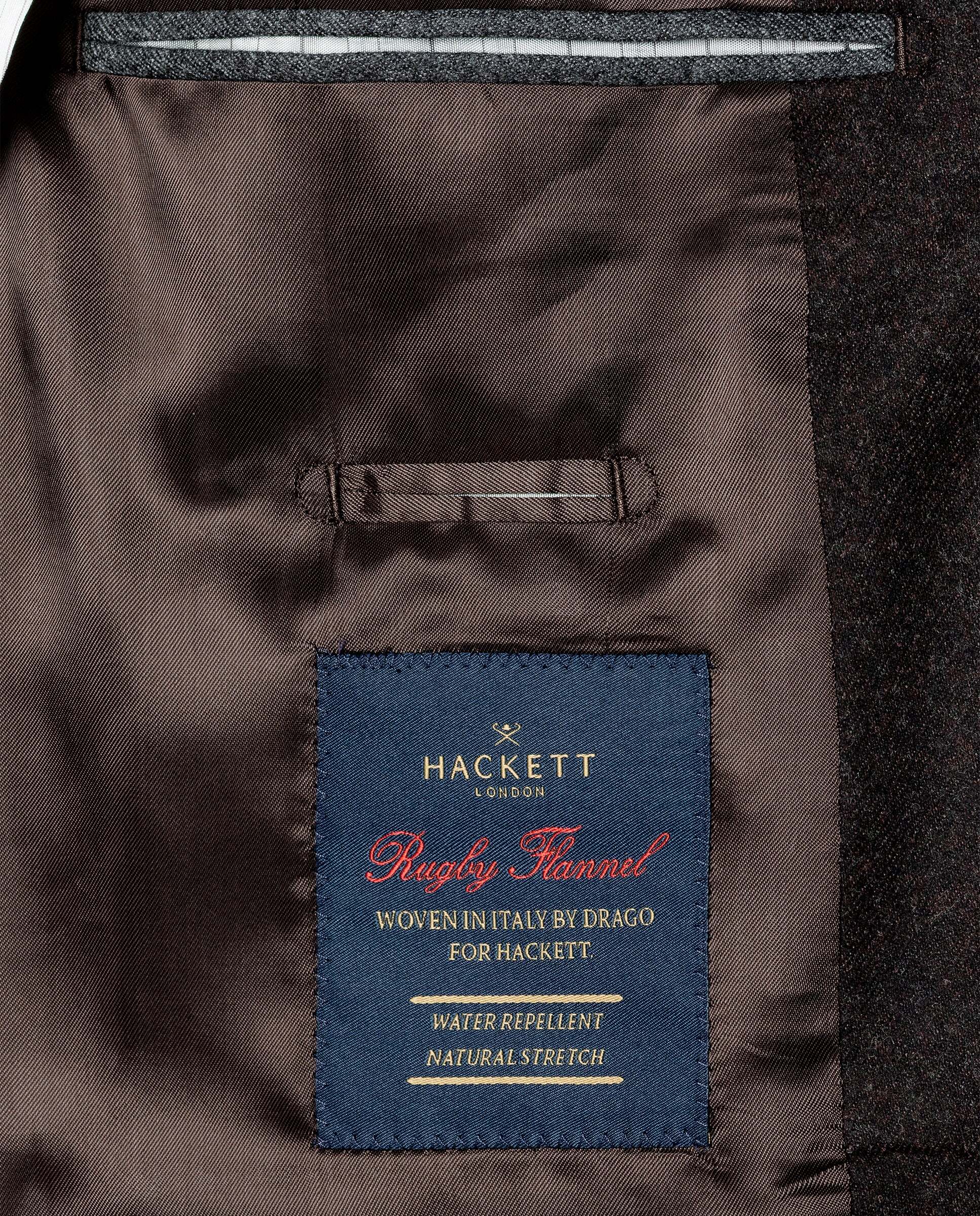 Americana de hombre de franela italiana performance - Hackett - Marrón Marrón-9
