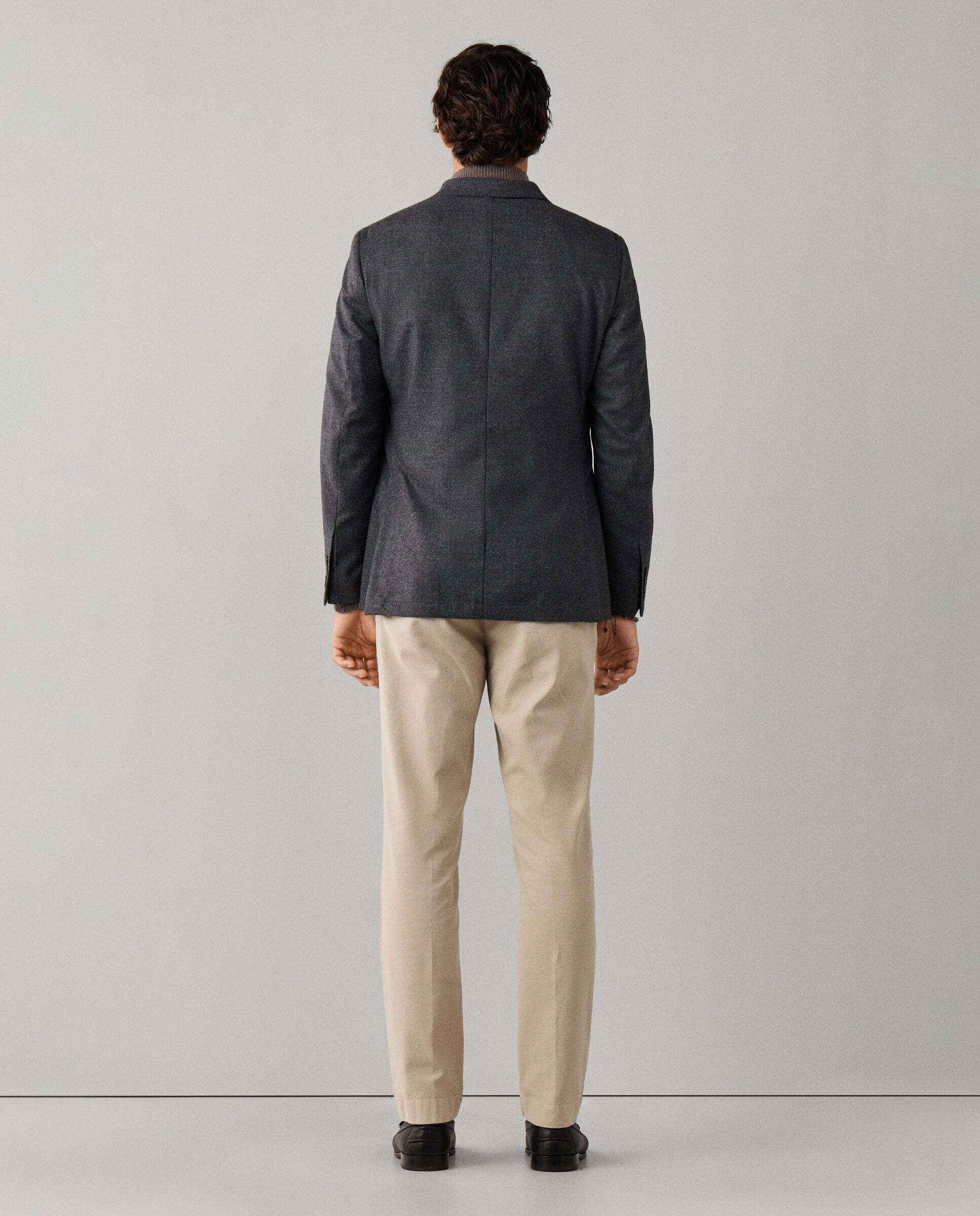 Americana de hombre de franela italiana performance - Hackett - Gris Gris-3