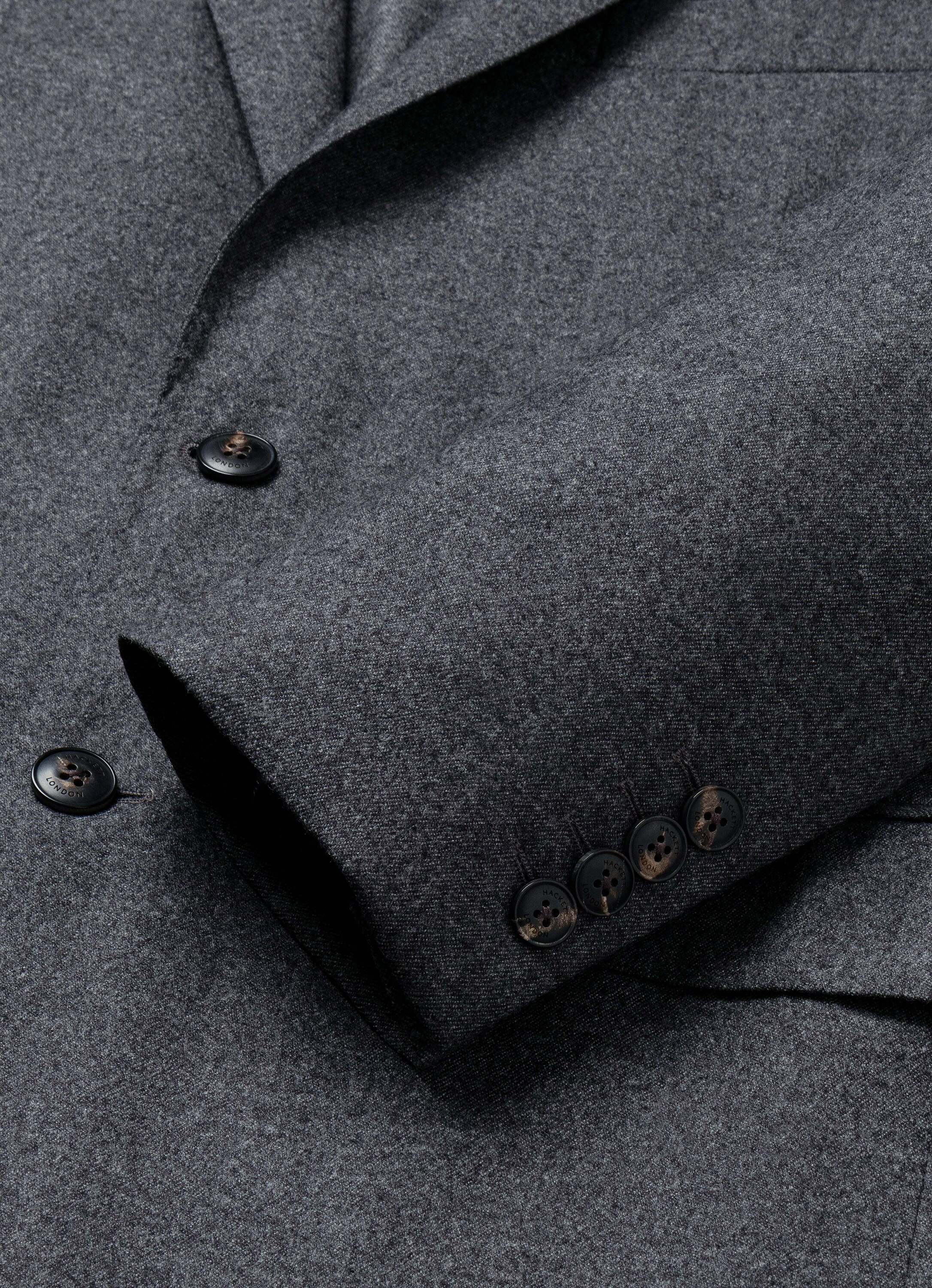 Americana de hombre de franela italiana performance - Hackett - Gris Gris-5