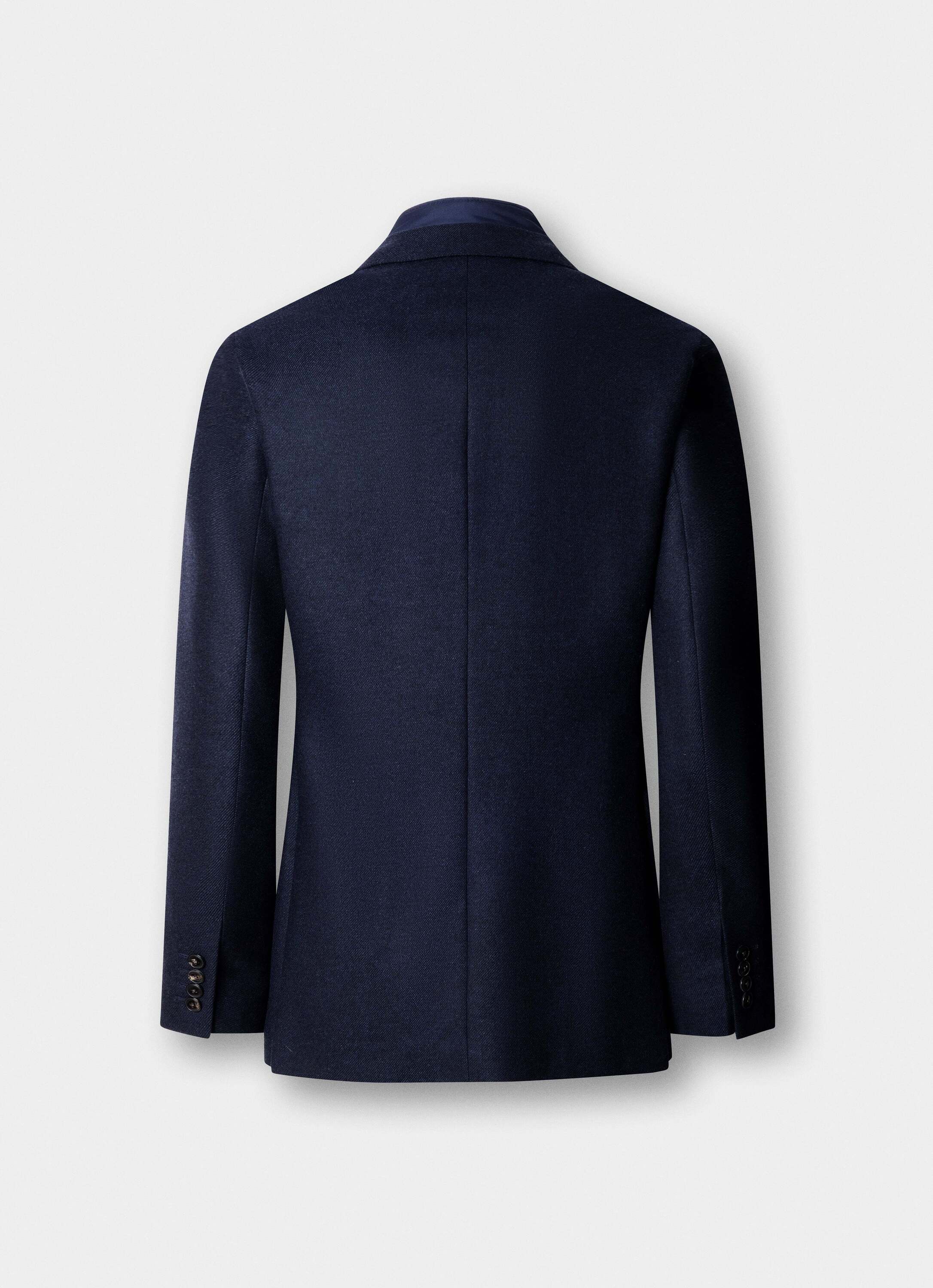 Americana de hombre de sarga mezcla de lana con pechera desmontable - Hackett - Azul Azul-7