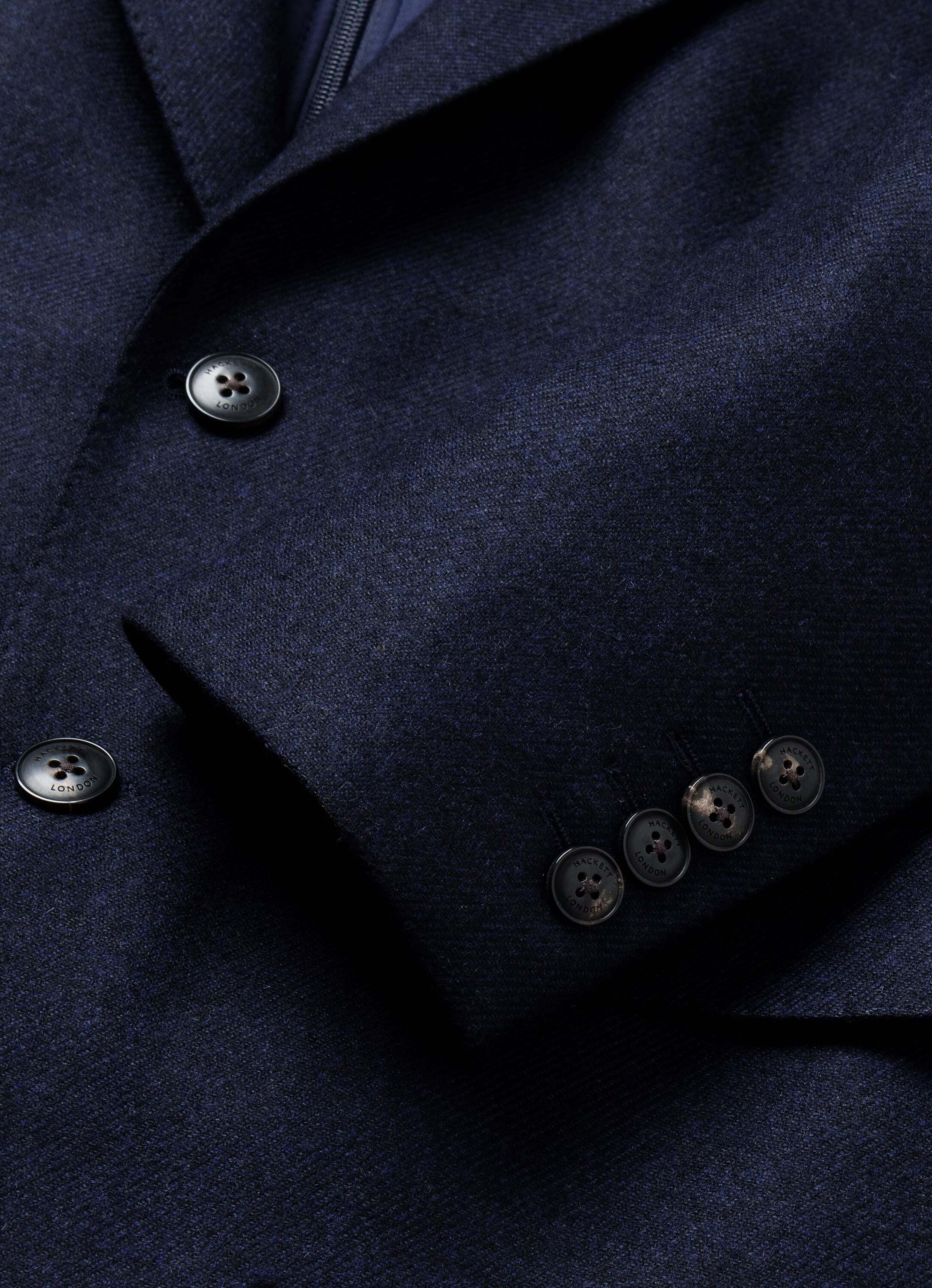 Americana de hombre de sarga mezcla de lana con pechera desmontable - Hackett - Azul Azul-5