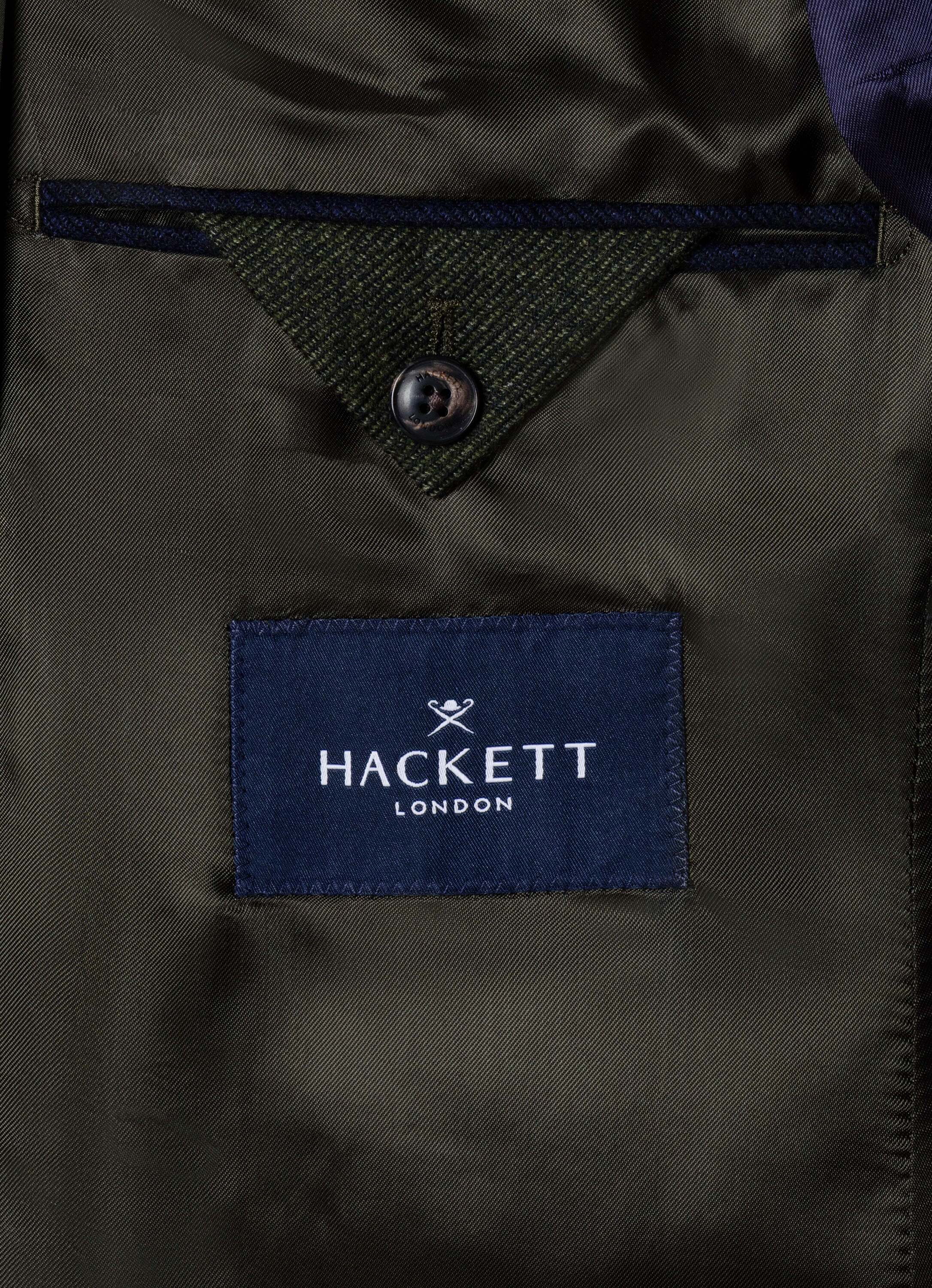 Americana de hombre de sarga mezcla de lana con pechera desmontable - Hackett - Verde Verde-8