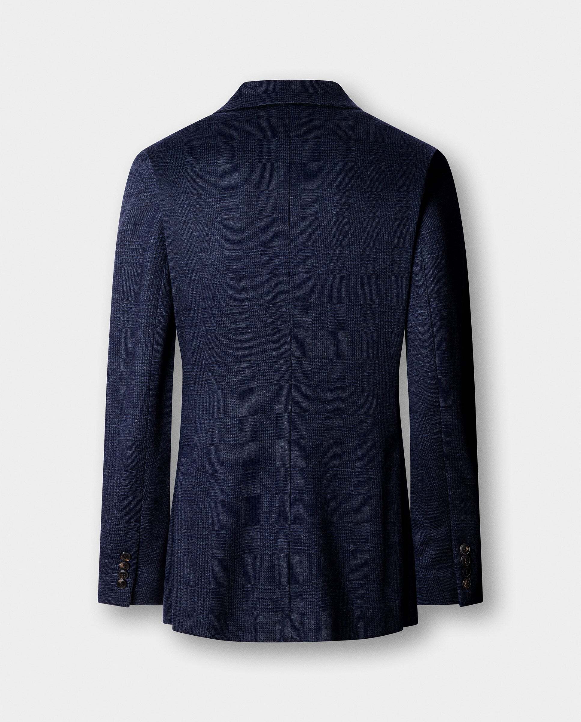 Americana de hombre de punto mezcla de lana y algodón cuadros glen - Hackett - Azul marino Azul marino-8