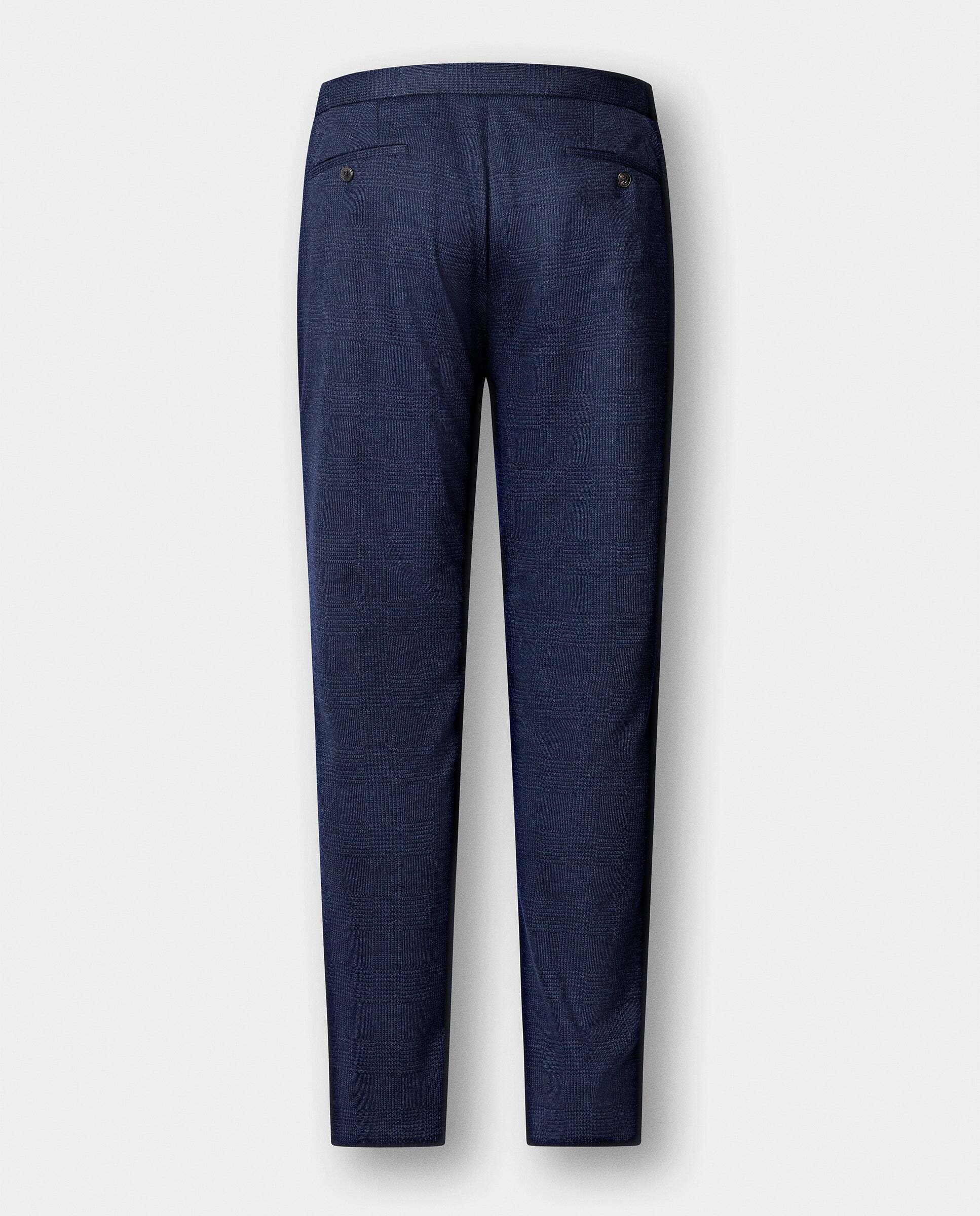 Pantalón de hombre jersey cuadros mezcla de lana fit relaxed - Hackett - Azul Azul-6