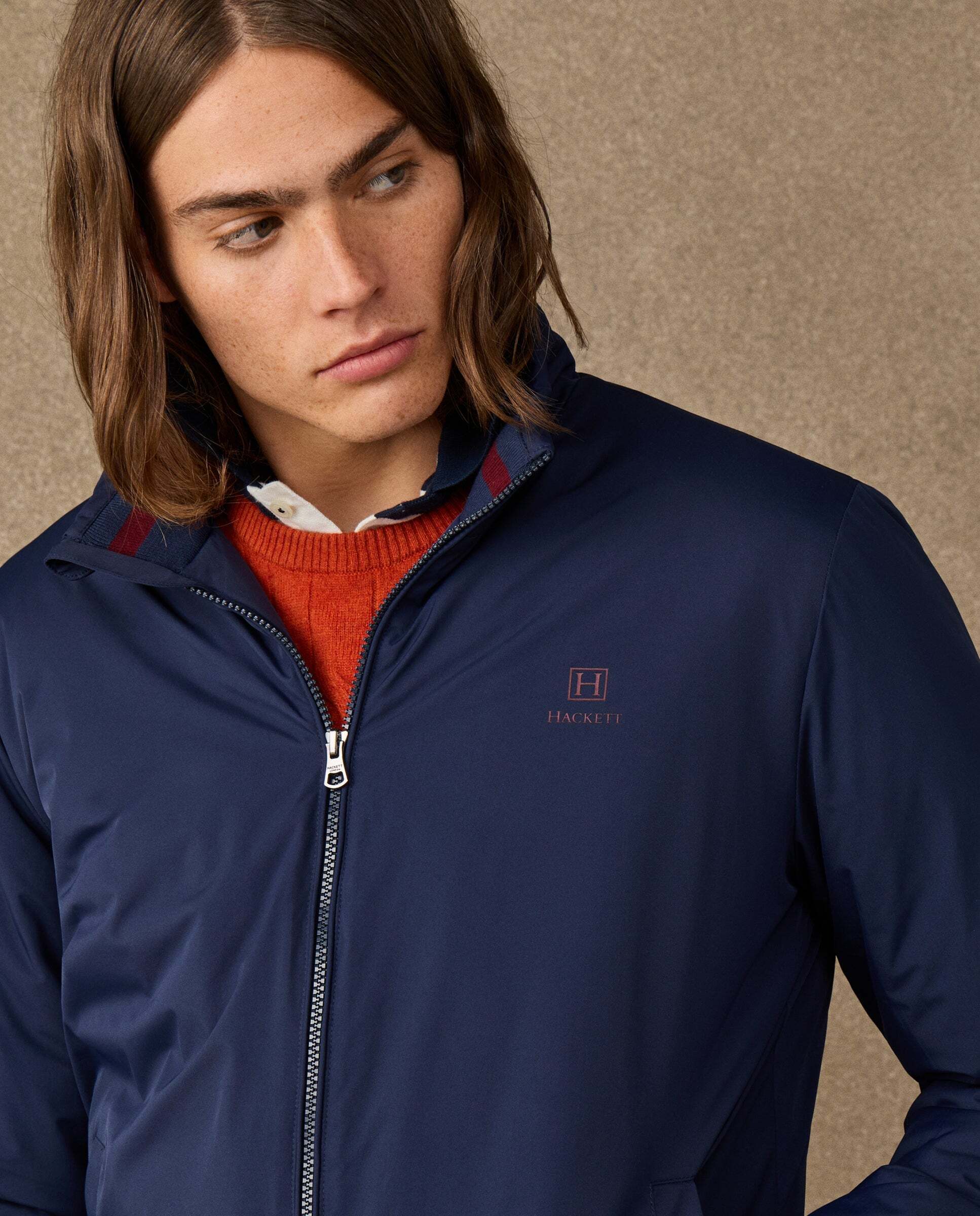 Chaqueta de hombre bomber con logo - Hackett - Azul marino Azul marino-4