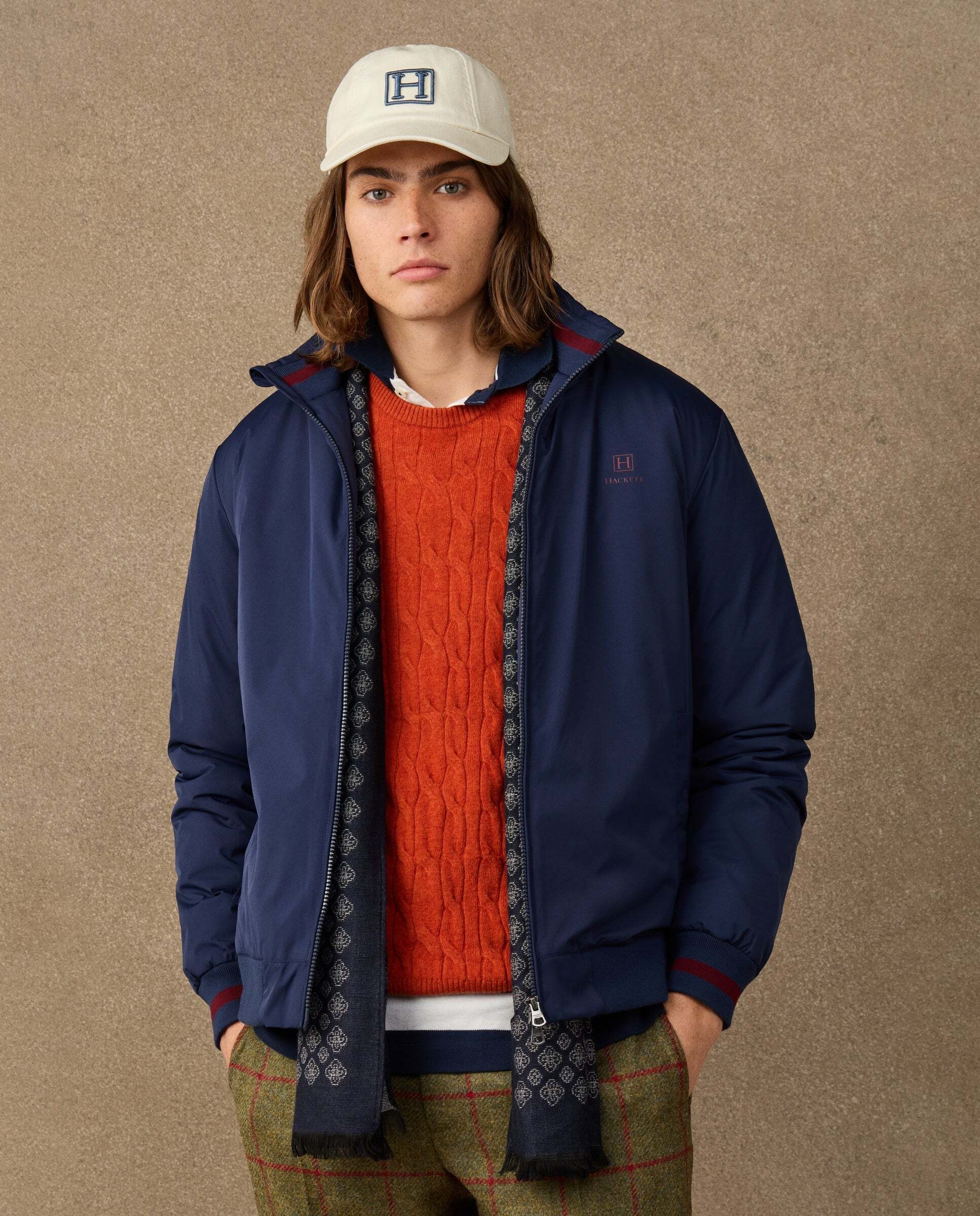 Chaqueta de hombre bomber con logo - Hackett - Azul marino Azul marino-6