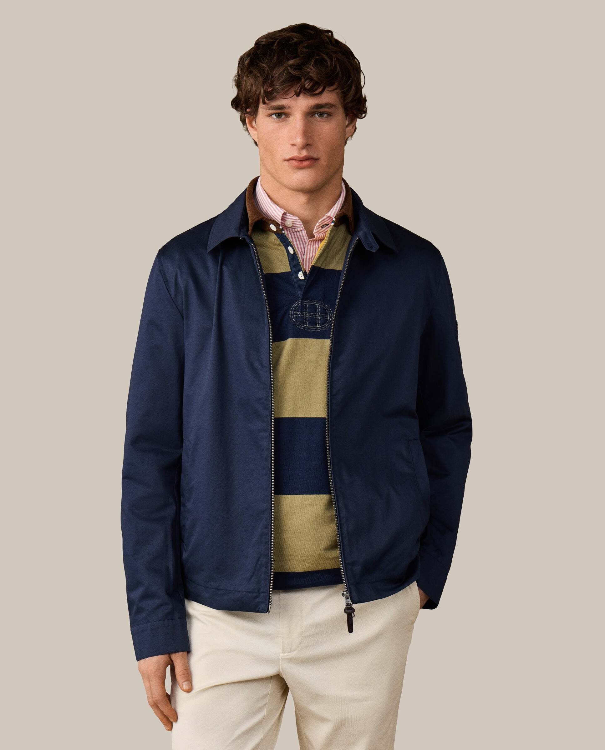 Chaqueta de hombre harrington de algodón - Hackett - Azul Azul-1