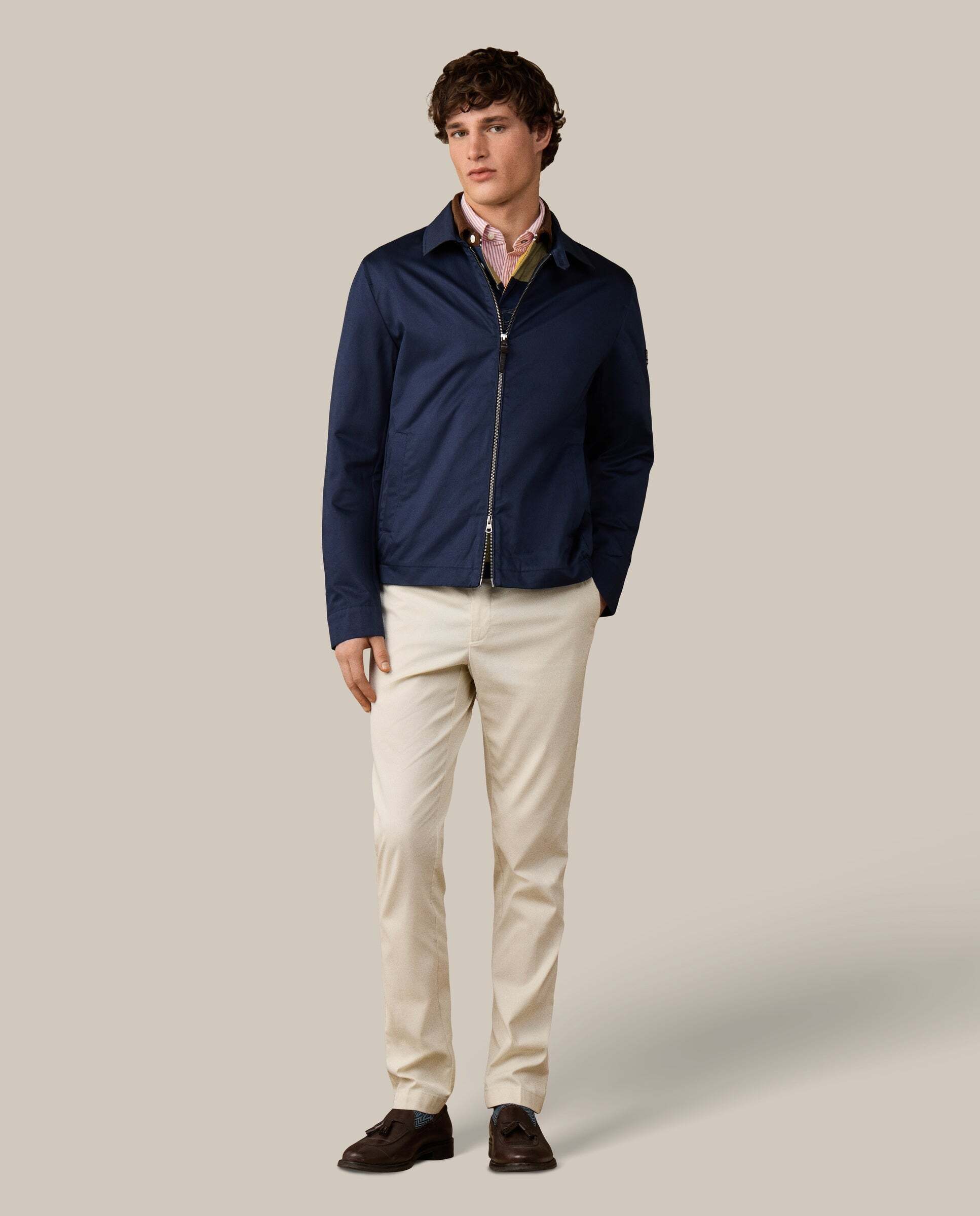 Chaqueta de hombre harrington de algodón - Hackett - Azul Azul-2