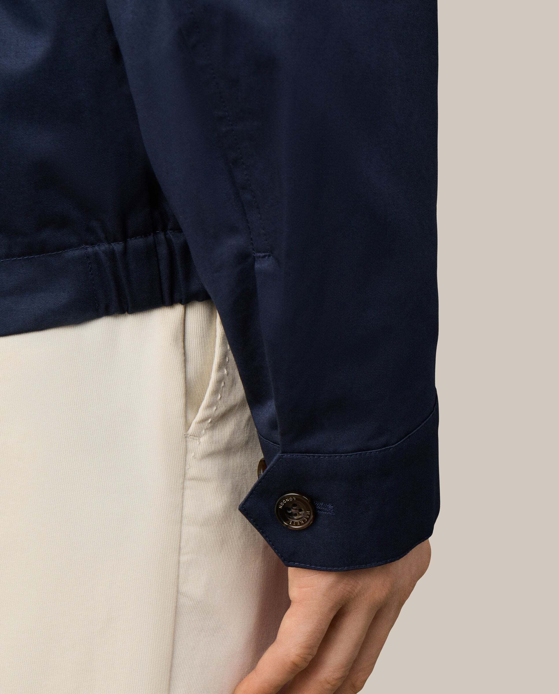 Chaqueta de hombre harrington de algodón - Hackett - Azul Azul-5