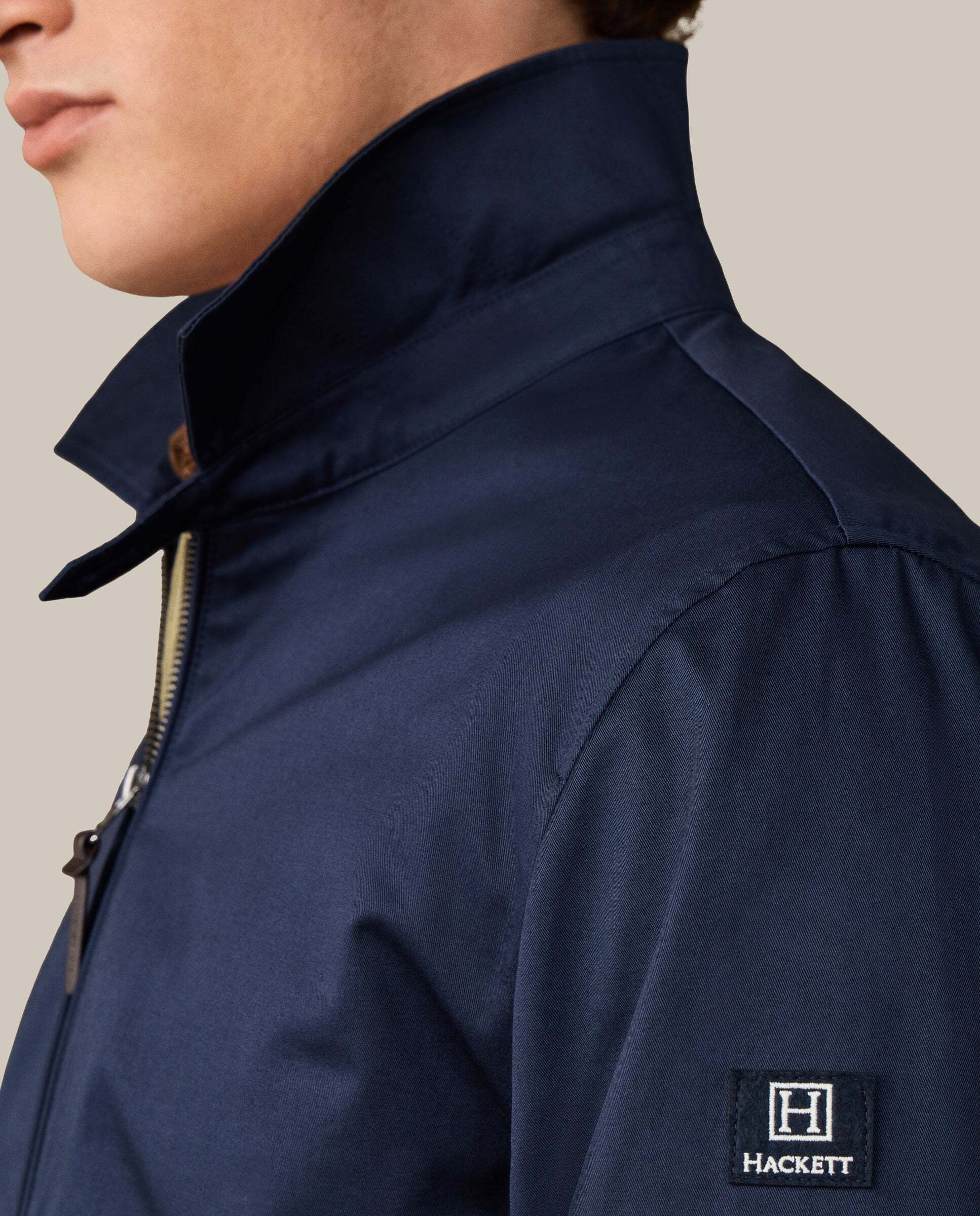 Chaqueta de hombre harrington de algodón - Hackett - Azul Azul-6