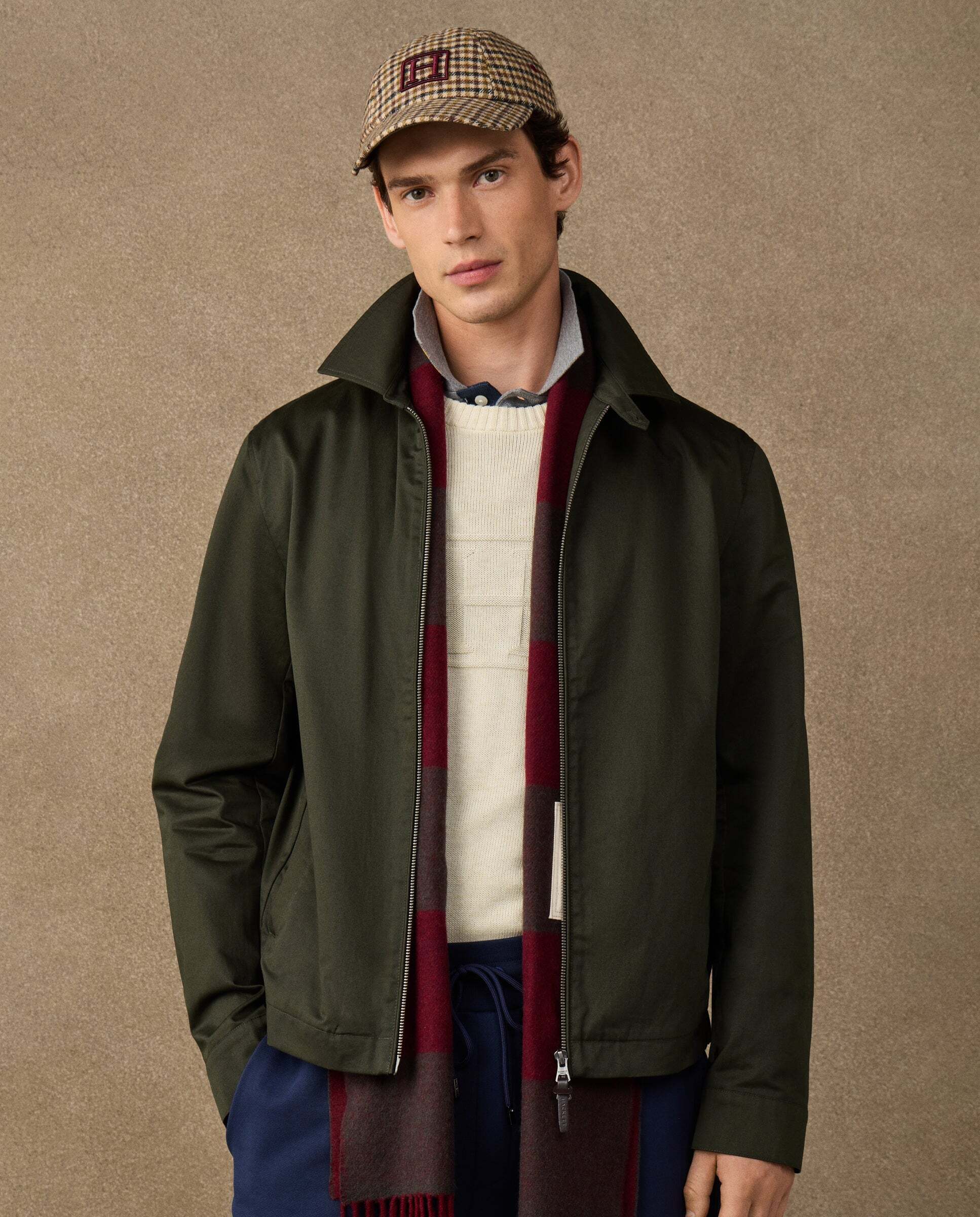 Chaqueta de hombre harrington de algodón - Hackett - Verde Verde-6