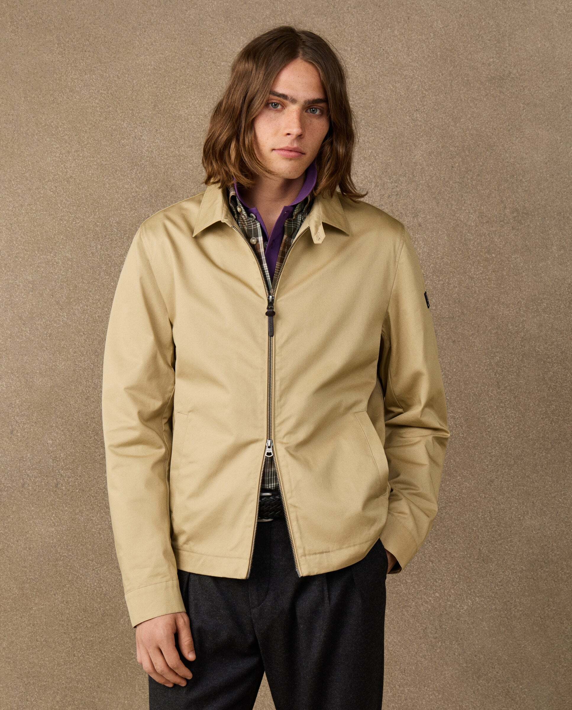 Chaqueta de hombre harrington de algodón - Hackett - Natural Natural-1