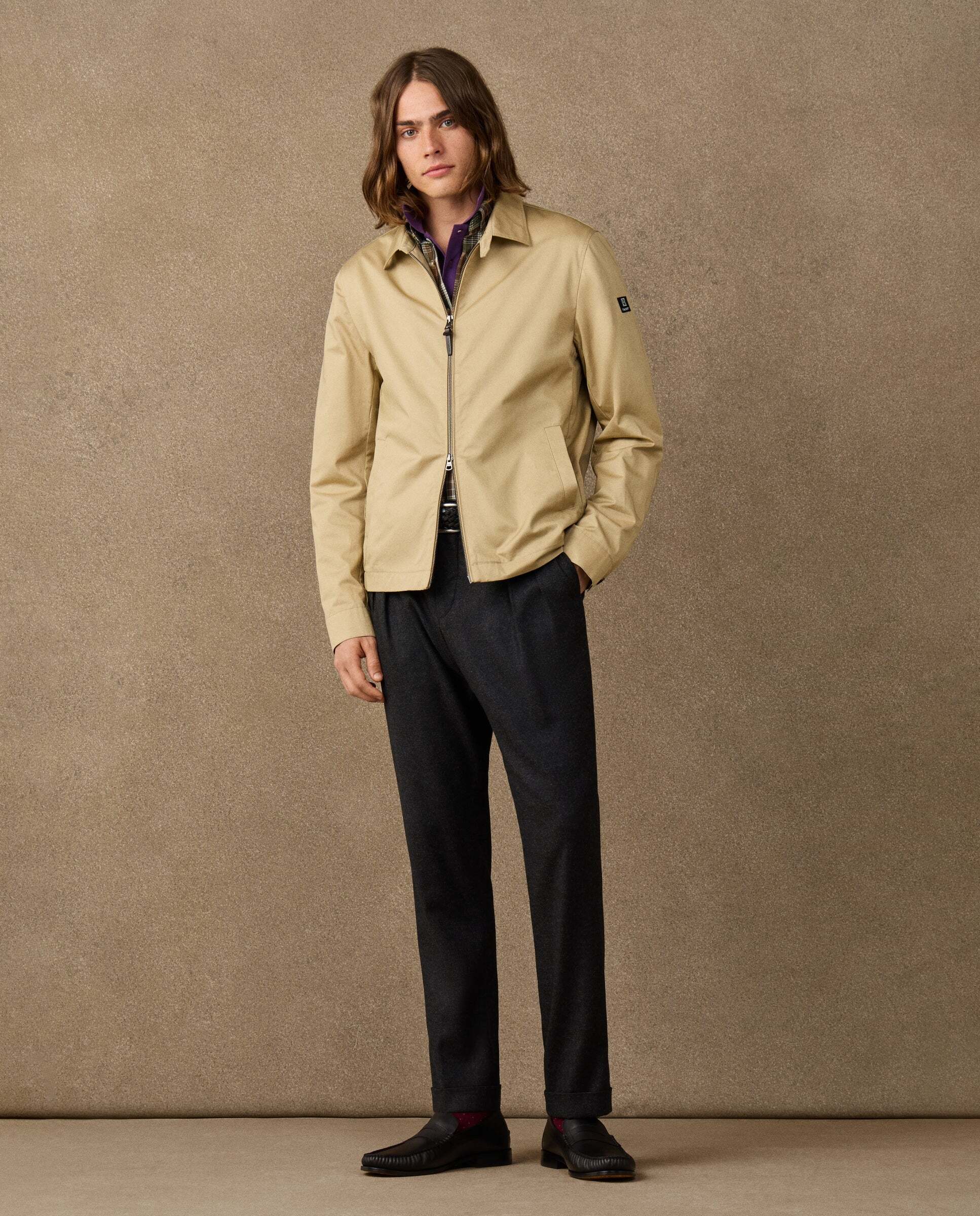 Chaqueta de hombre harrington de algodón - Hackett - Natural Natural-2